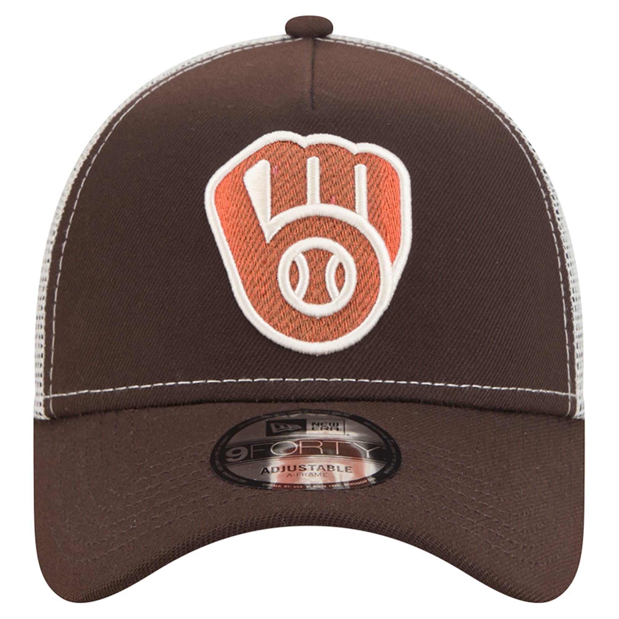 Casquette trucker ajustable New Era 9FORTY marron Milwaukee Brewers Pumpkin Spice pour homme