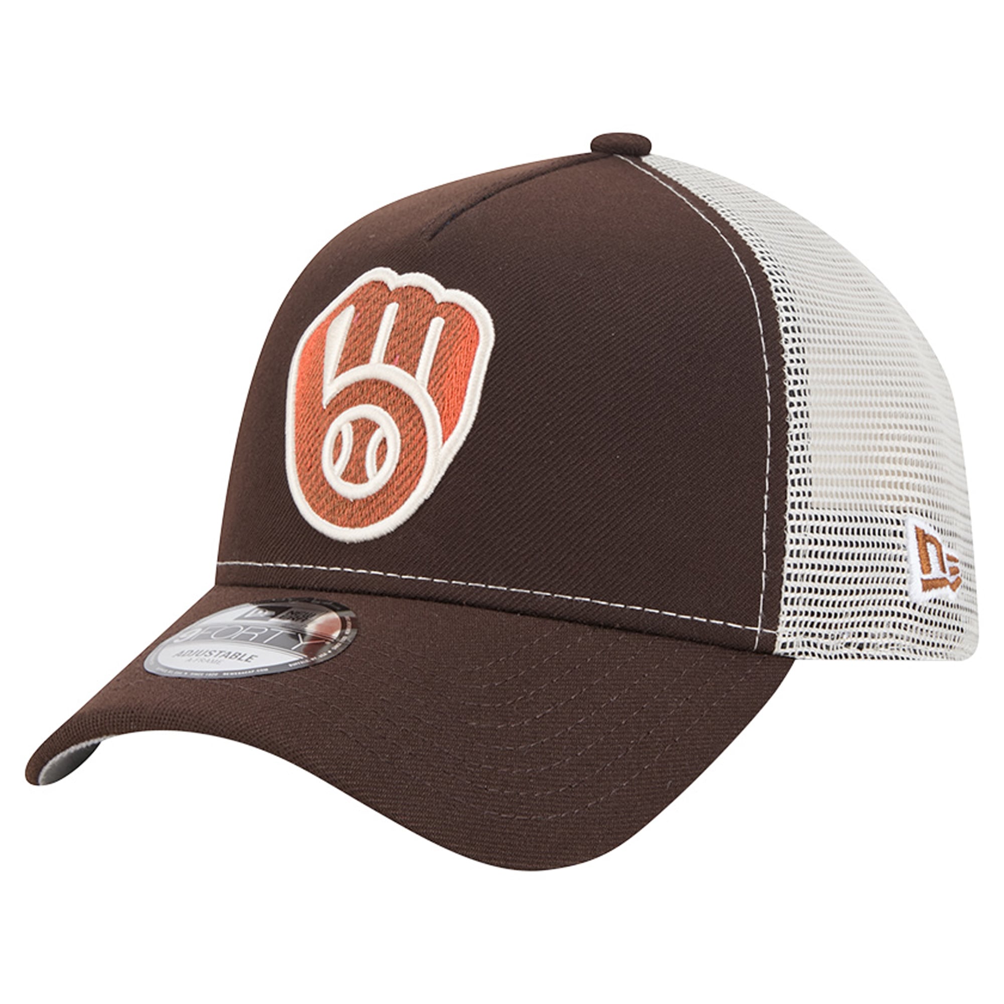 Casquette trucker ajustable New Era 9FORTY marron Milwaukee Brewers Pumpkin Spice pour homme