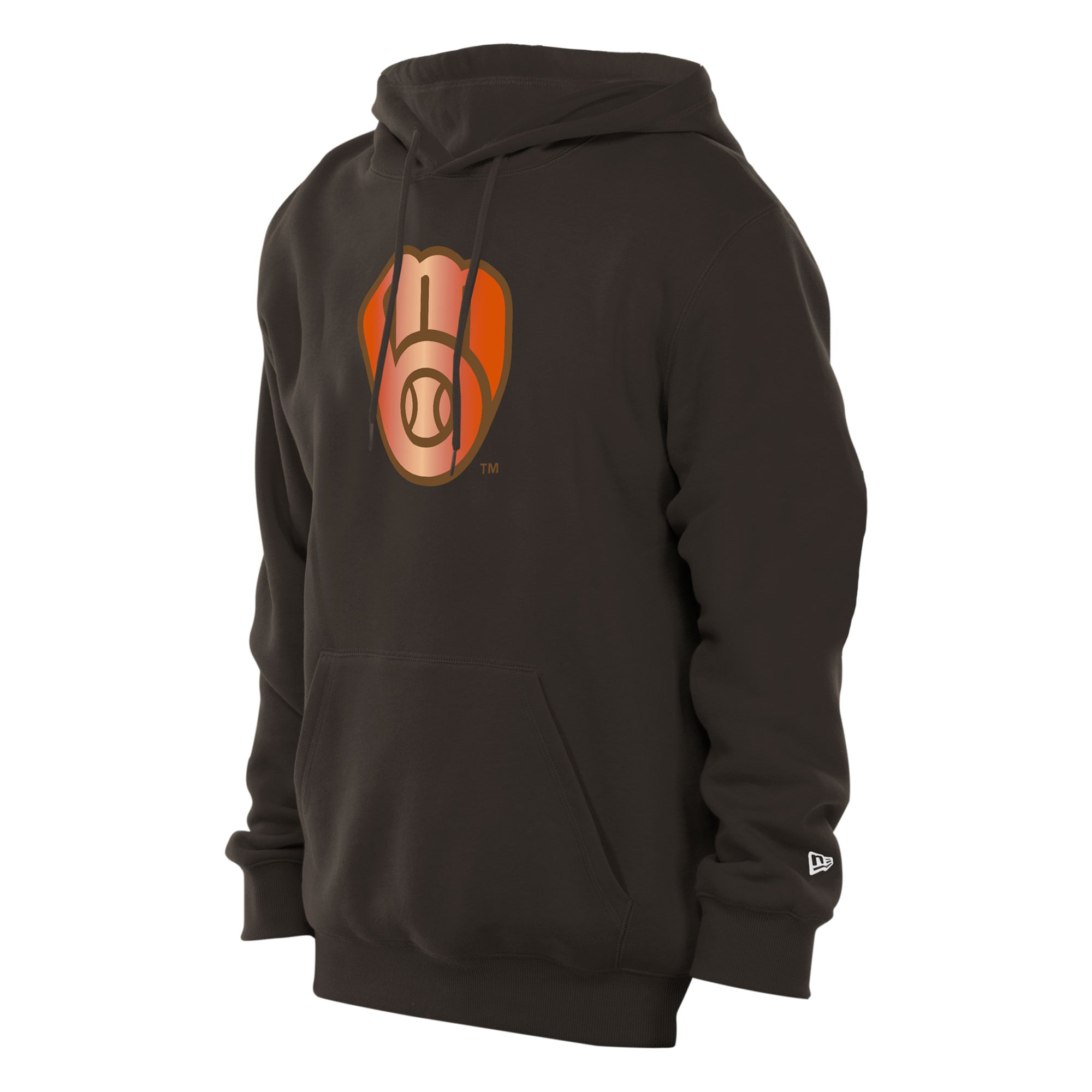 Sweat à capuche New Era marron pour homme, Milwaukee Brewers, couleur citrouille épicée