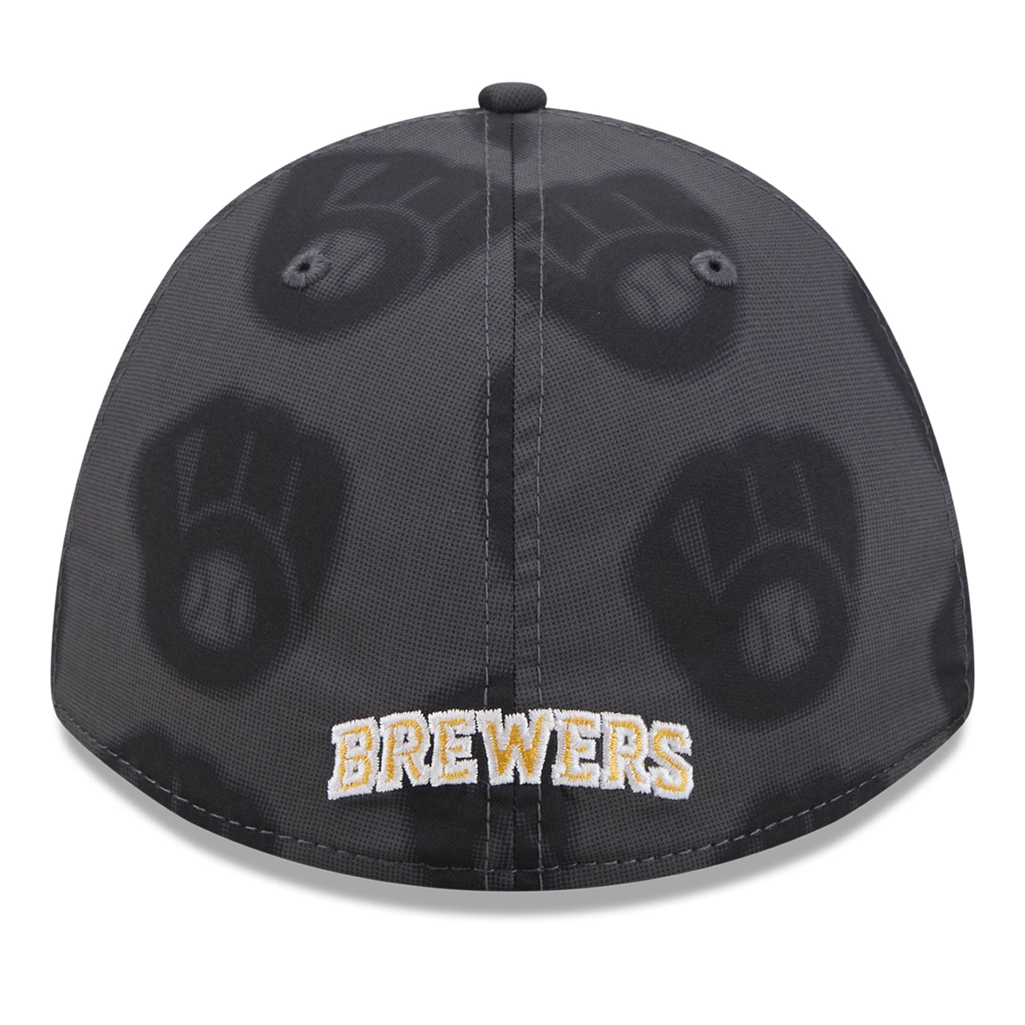 Men's New Era Gray Milwaukee Brewers Halftone 39THIRTY Flex Hat