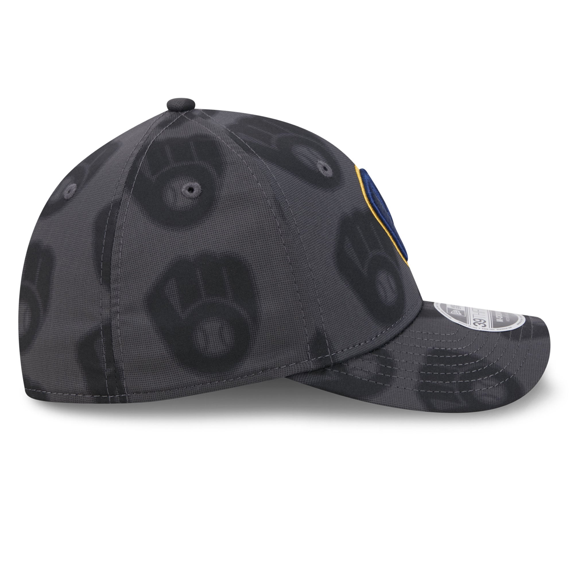 Men's New Era Gray Milwaukee Brewers Halftone 39THIRTY Flex Hat