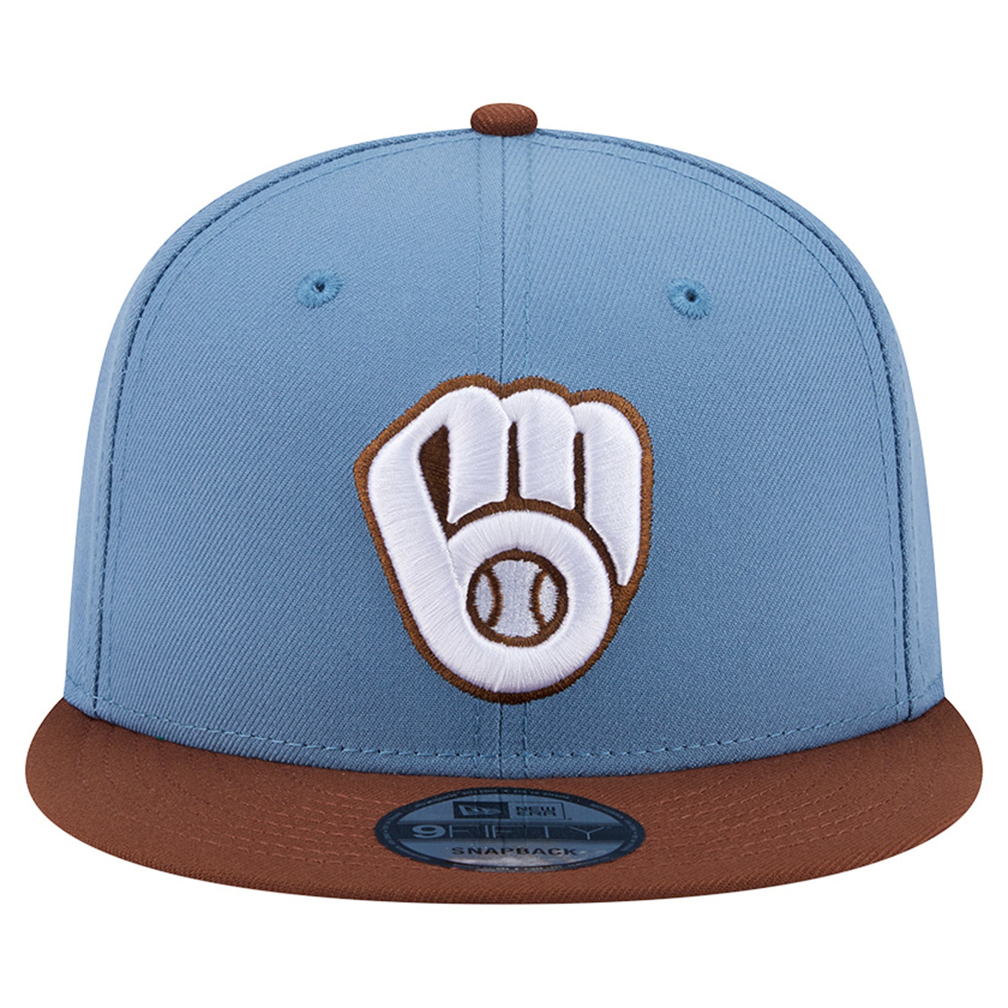 Casquette snapback New Era 9FIFTY pour homme, bleu clair/marron, Milwaukee Brewers Color Pack