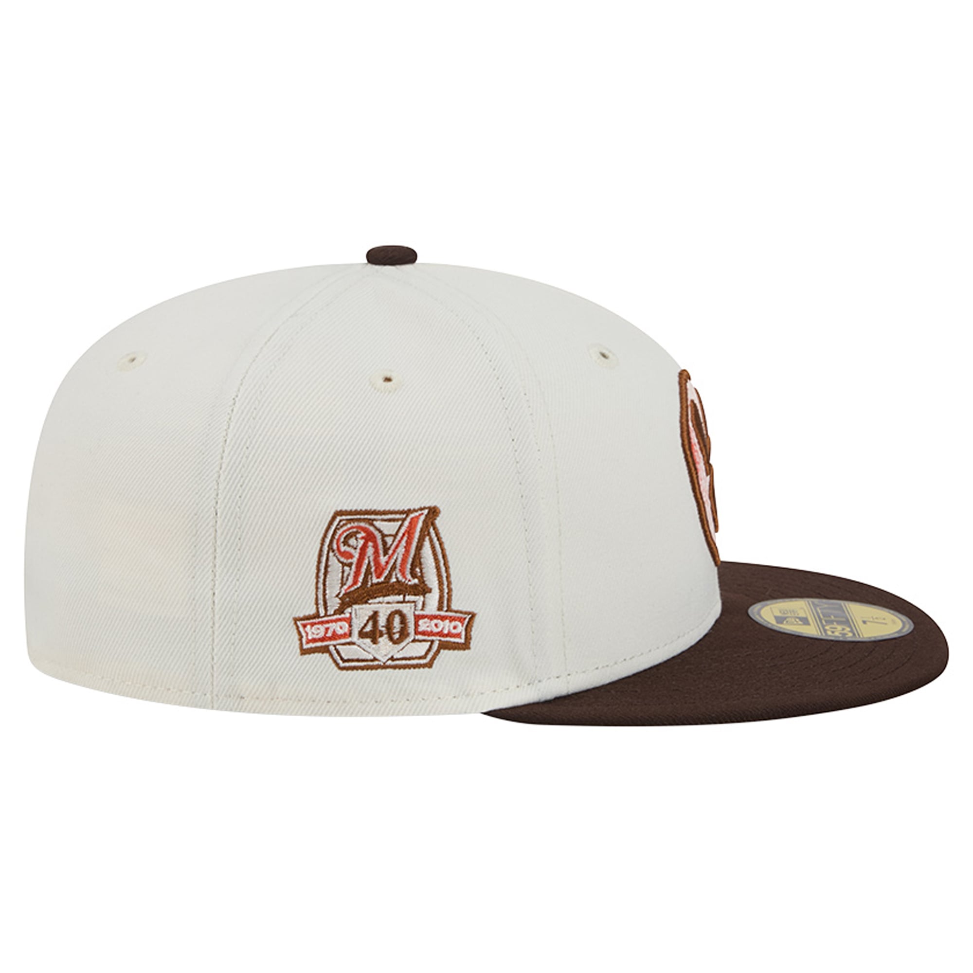 Men's New Era Natural/Brown Milwaukee Brewers Pumpkin Spice 59FIFTY Fitted Hat