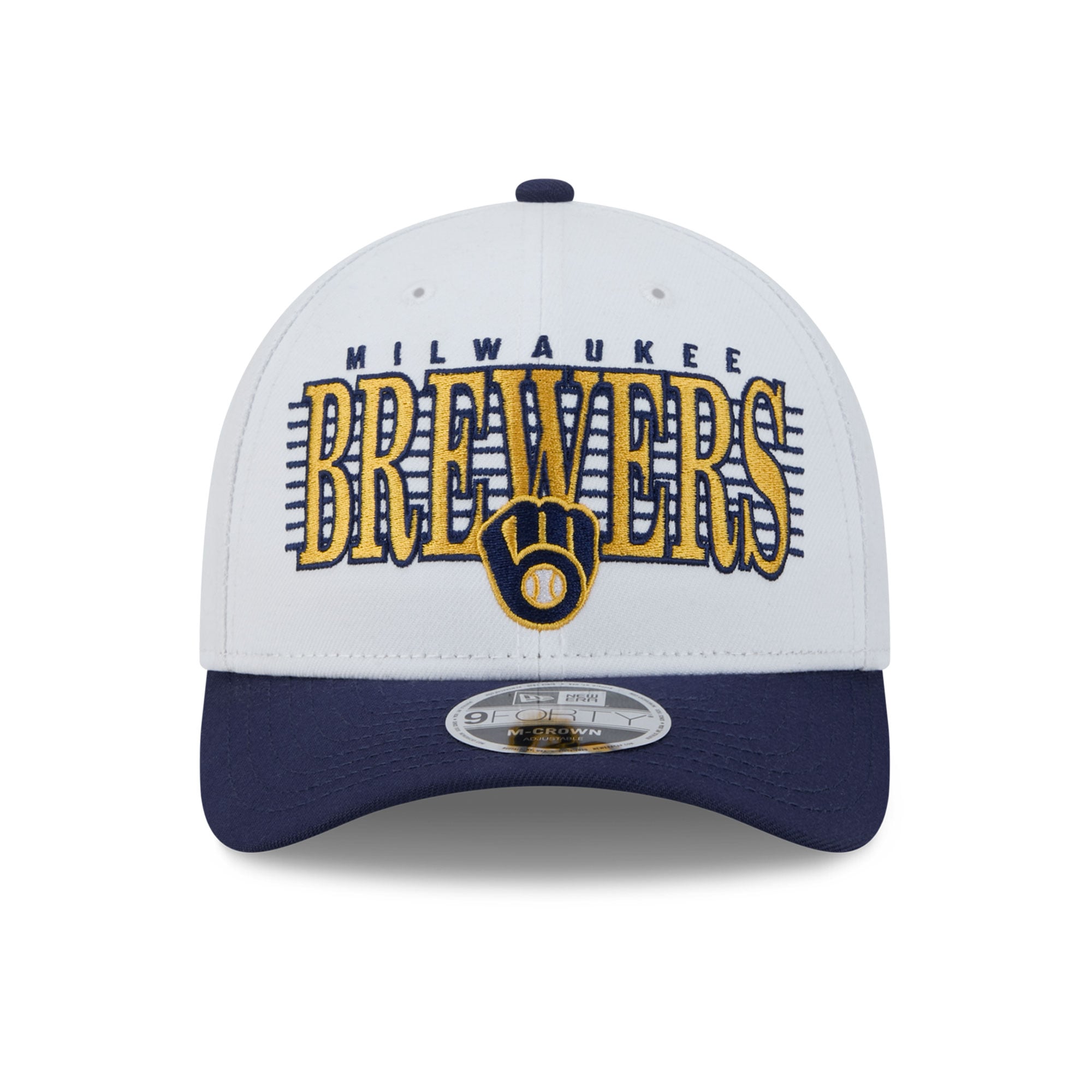 Men's New Era White/Navy Milwaukee Brewers Loyal 9FORTY M-Crown Adjustable Hat