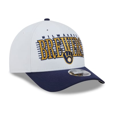 Milwaukee Brewers New Era Loyal 9FORTY M-Crown Adjustable Hat - White/Navy