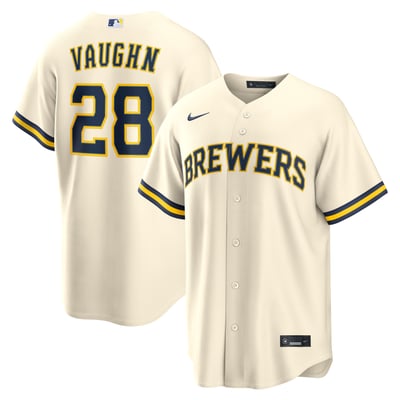 Andrew Vaughn Milwaukee Brewers Nike Home Replica Jersey - Cream