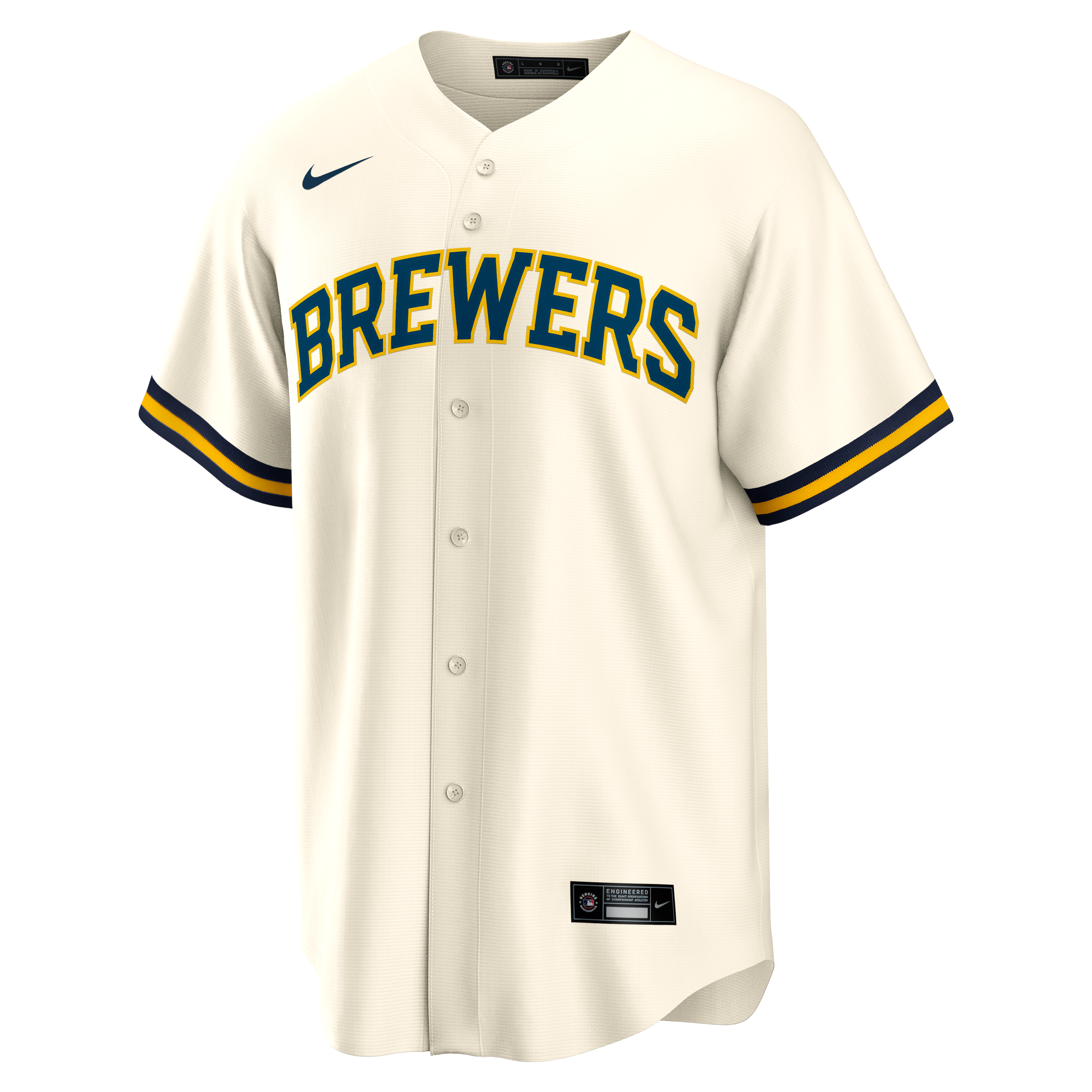 Men's Nike Bob Uecker Cream Milwaukee Brewers Home Retired Player Replica Jersey