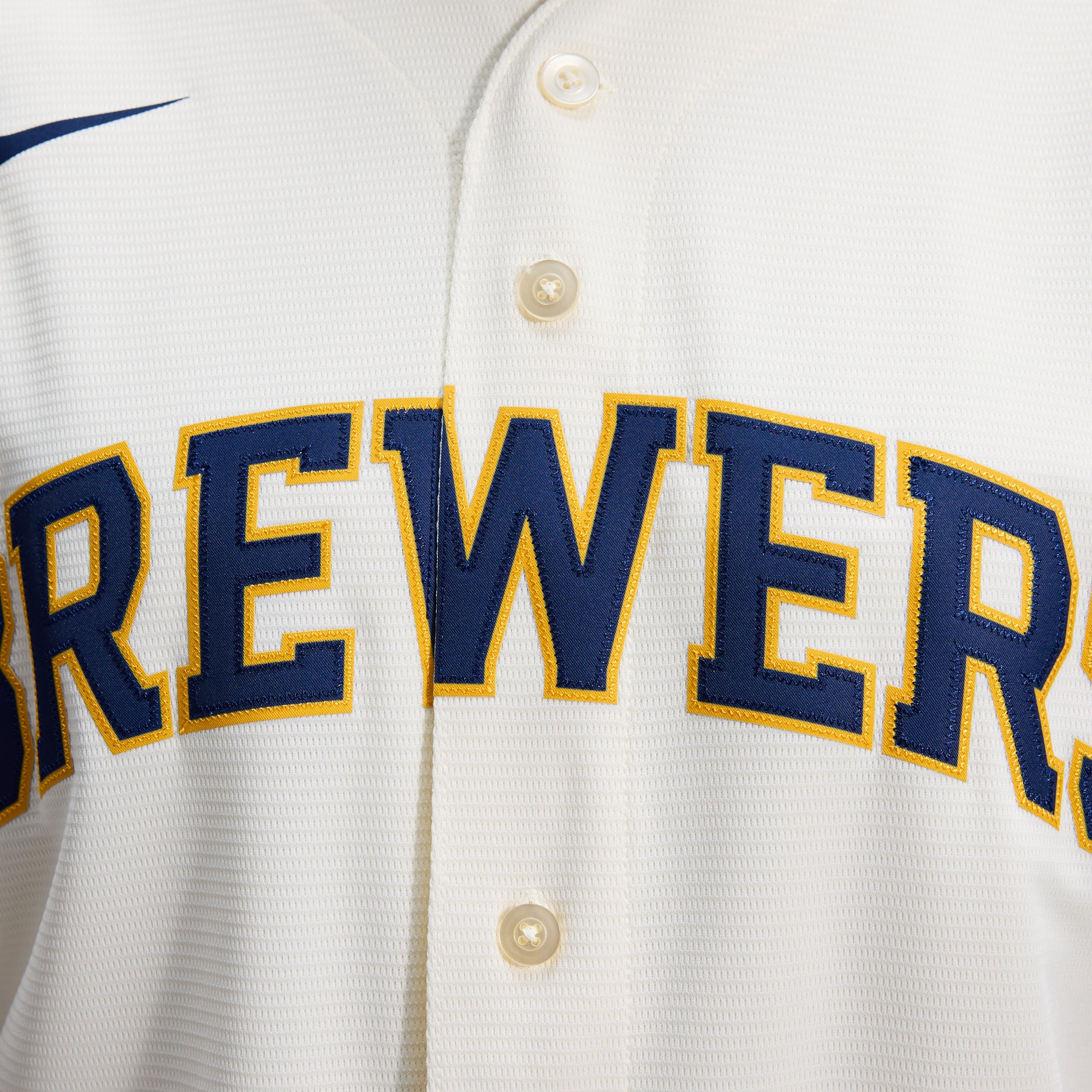 Men's Nike Cream Milwaukee Brewers Home Replica Team Jersey