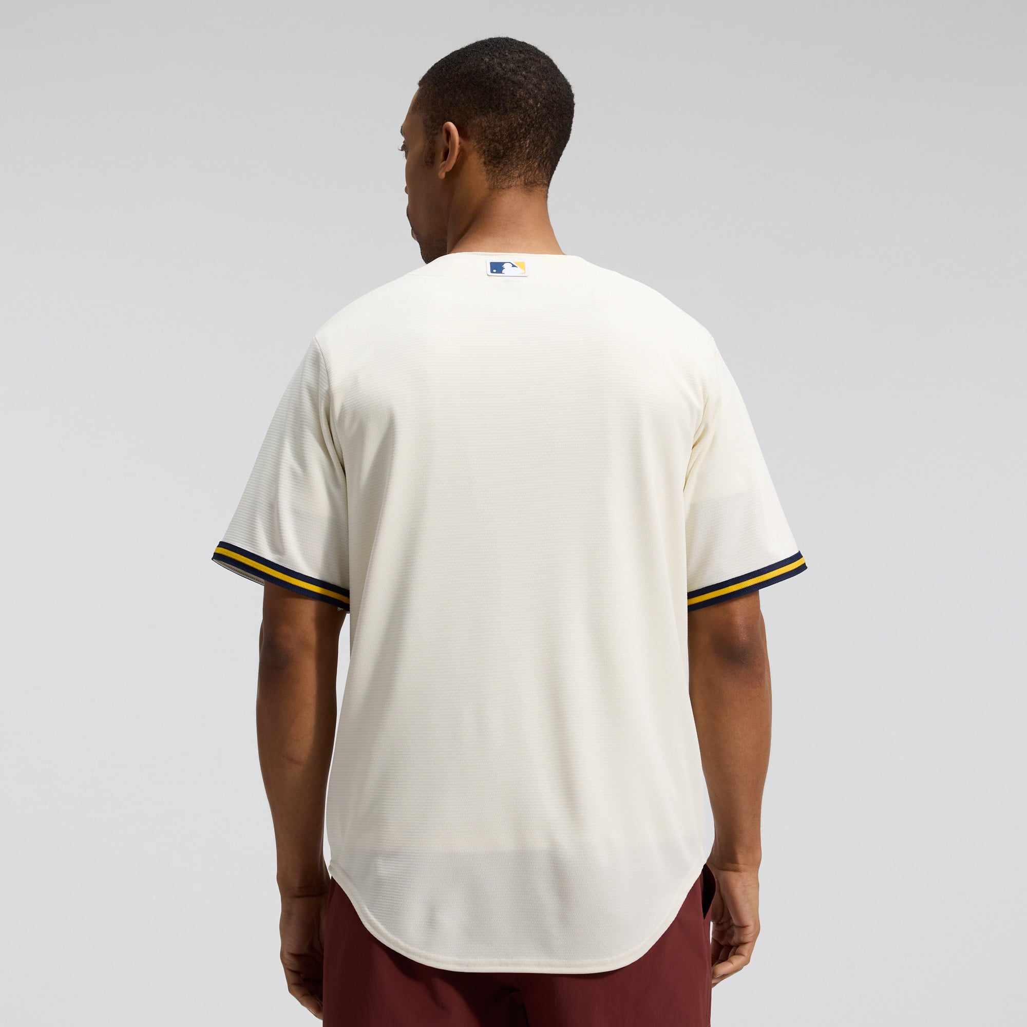 Men's Nike Cream Milwaukee Brewers Home Replica Team Jersey