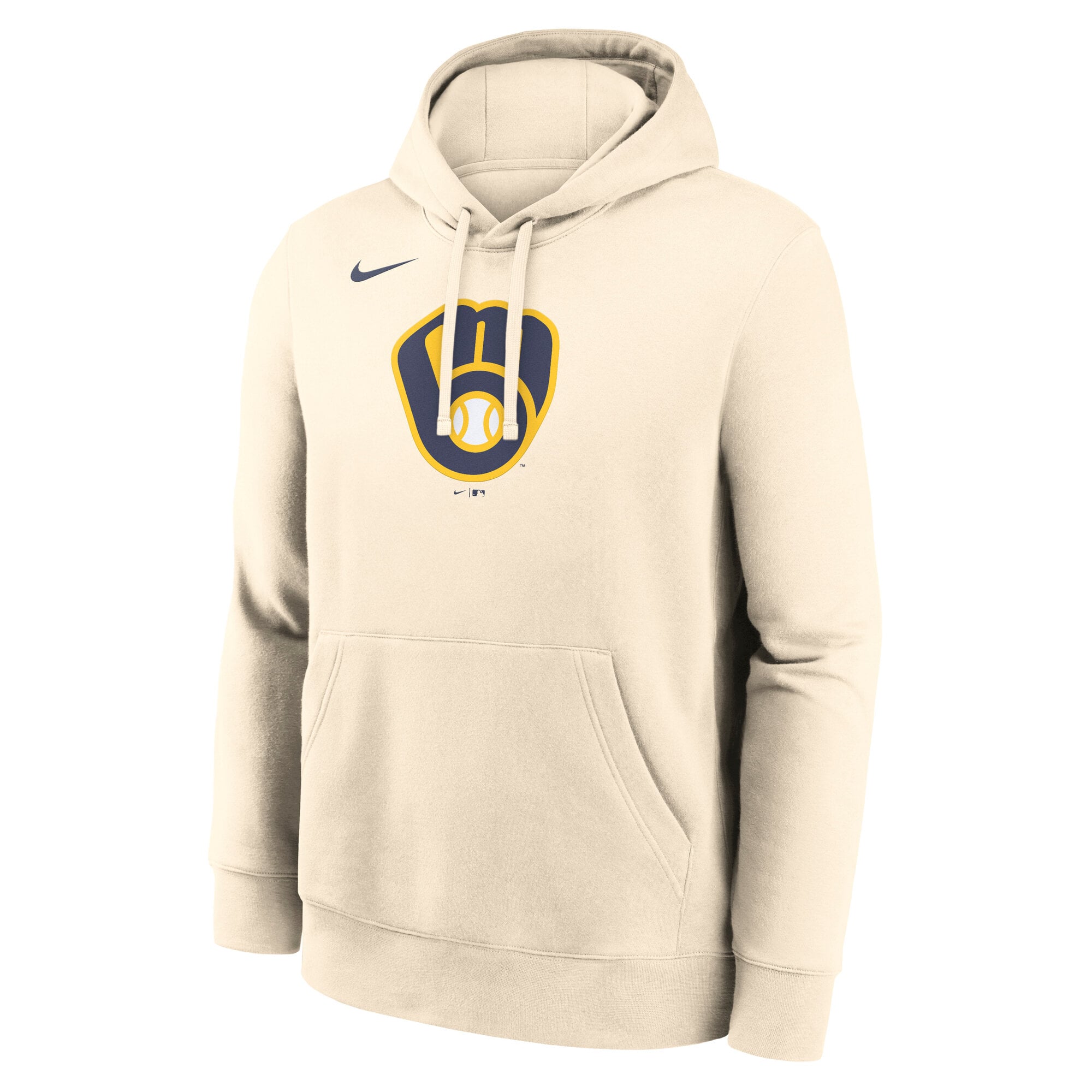Sweat à capuche en polaire Nike Club Logo Milwaukee Brewers bleu marine pour homme