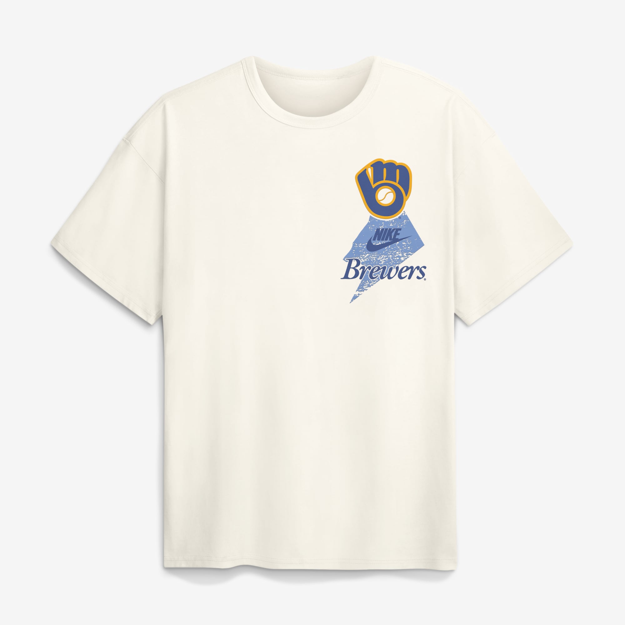 Men's Nike Cream Milwaukee Brewers Max90 Arch Heavyweight T-Shirt