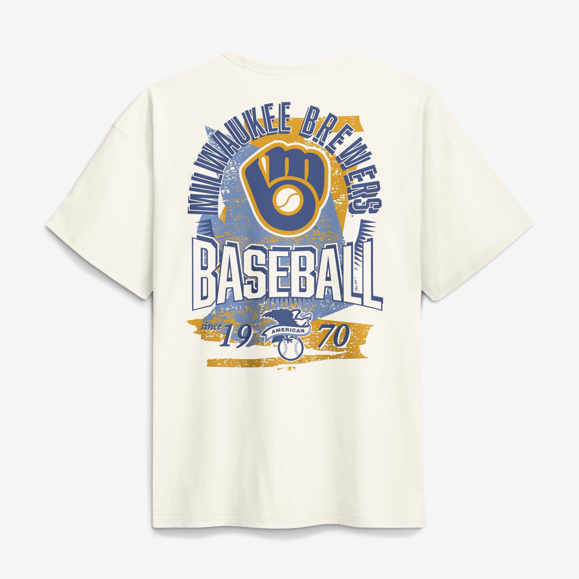 Men's Nike Cream Milwaukee Brewers Max90 Arch Heavyweight T-Shirt