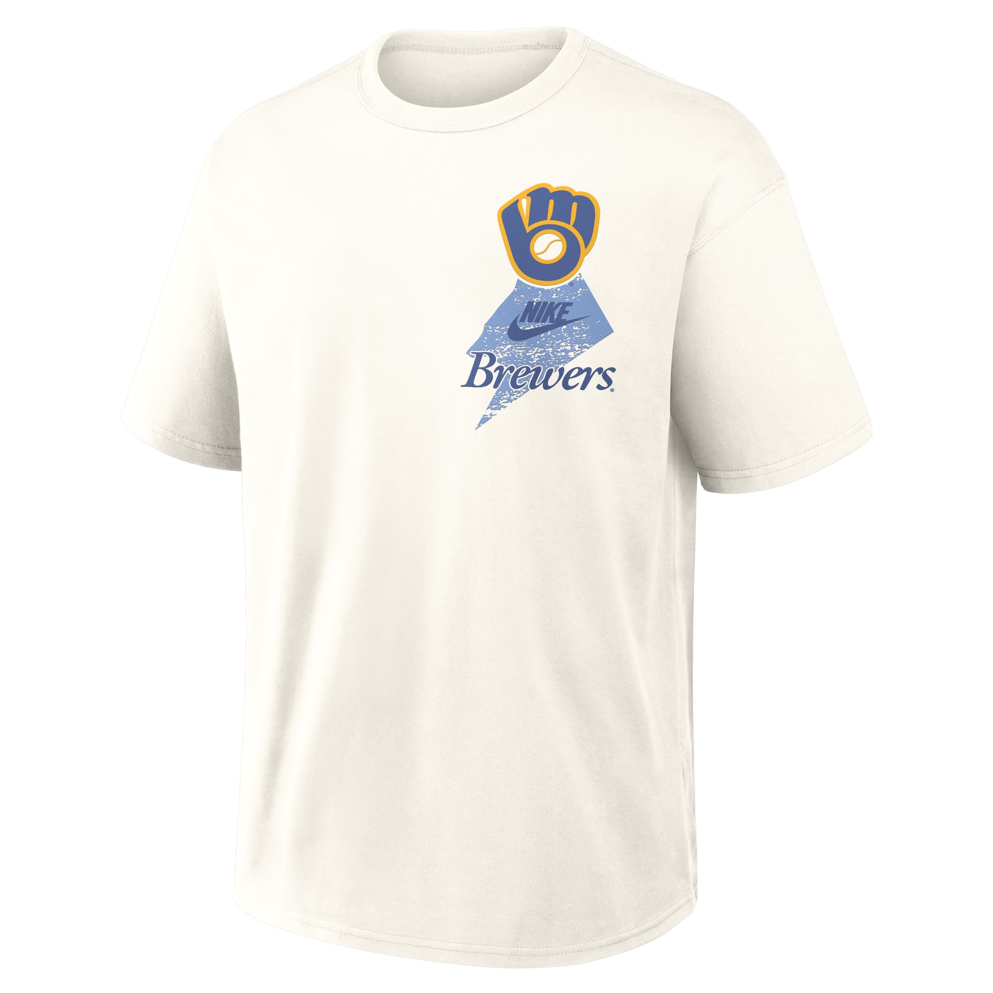 Men's Nike Cream Milwaukee Brewers Max90 Arch Heavyweight T-Shirt
