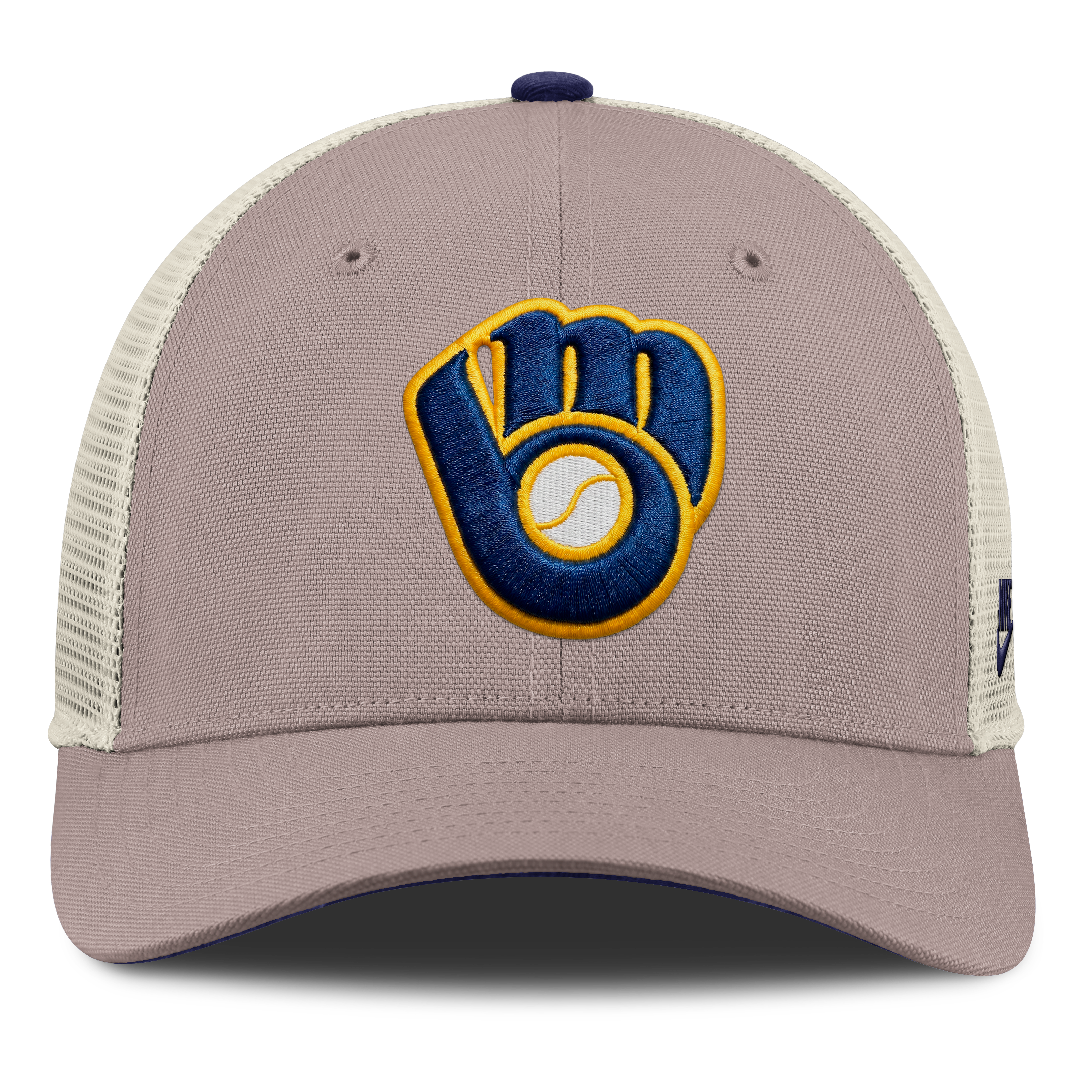 Casquette trucker ajustable Nike kaki Milwaukee Brewers Cooperstown Rise pour homme