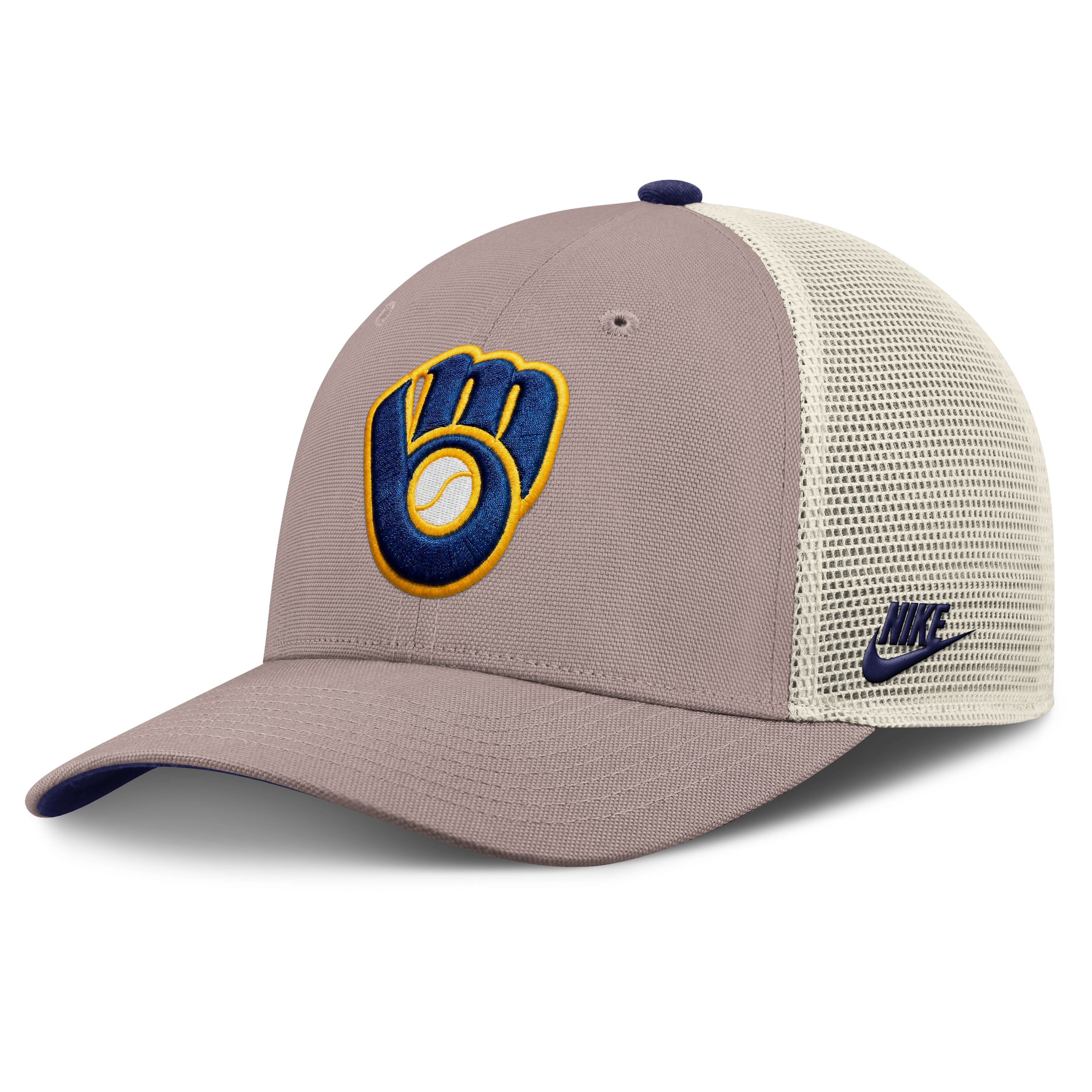 Casquette trucker ajustable Nike kaki Milwaukee Brewers Cooperstown Rise pour homme