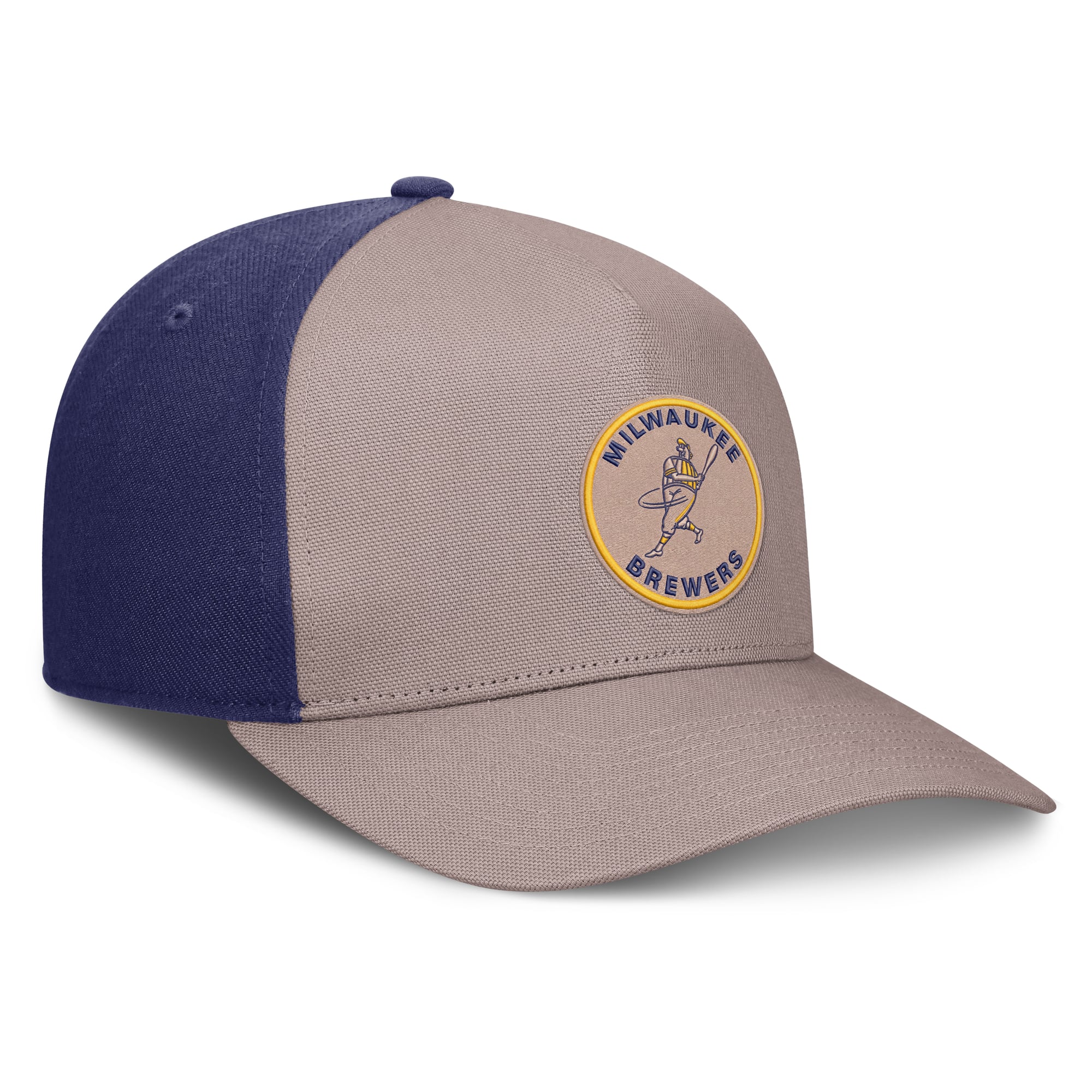 Casquette ajustable Nike pour homme, marron clair/bleu roi, Milwaukee Brewers Cooperstown Rise A-Frame