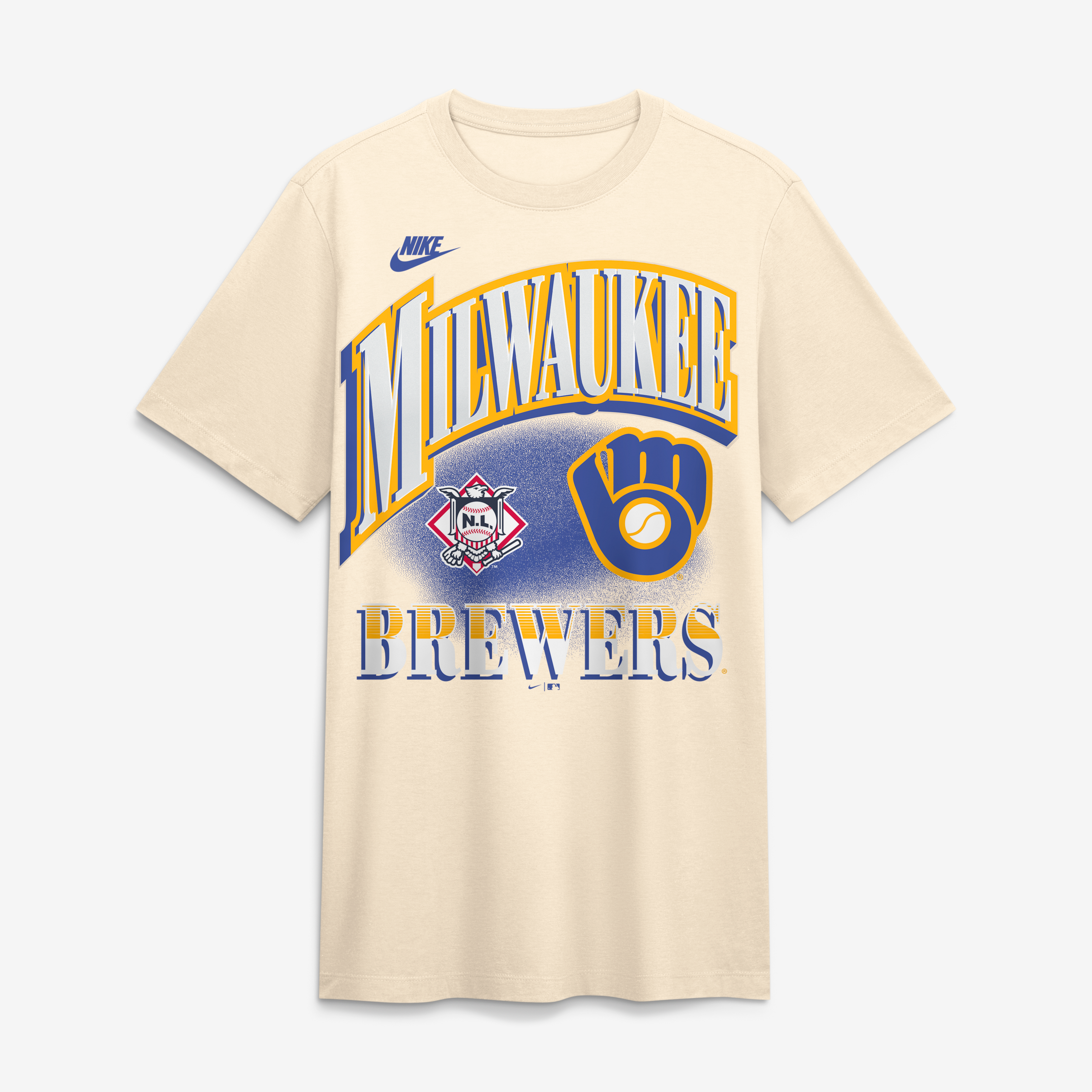 Men's Nike Natural Milwaukee Brewers Vintage Tri-Blend T-Shirt