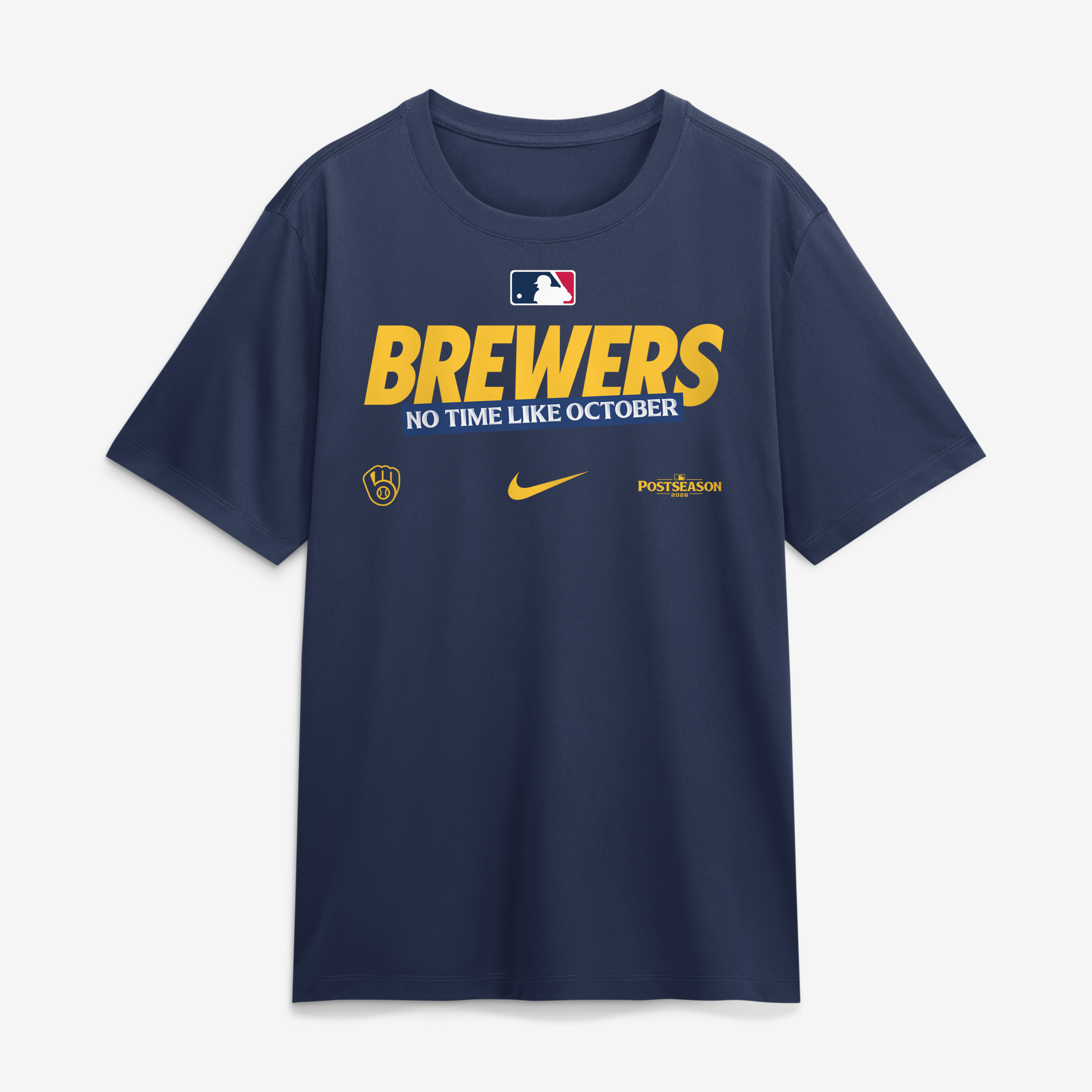 T-shirt Nike Legend Dri-FIT de la collection authentique des Milwaukee Brewers, bleu marine, édition 2026 séries éliminatoires MLB, pour homme