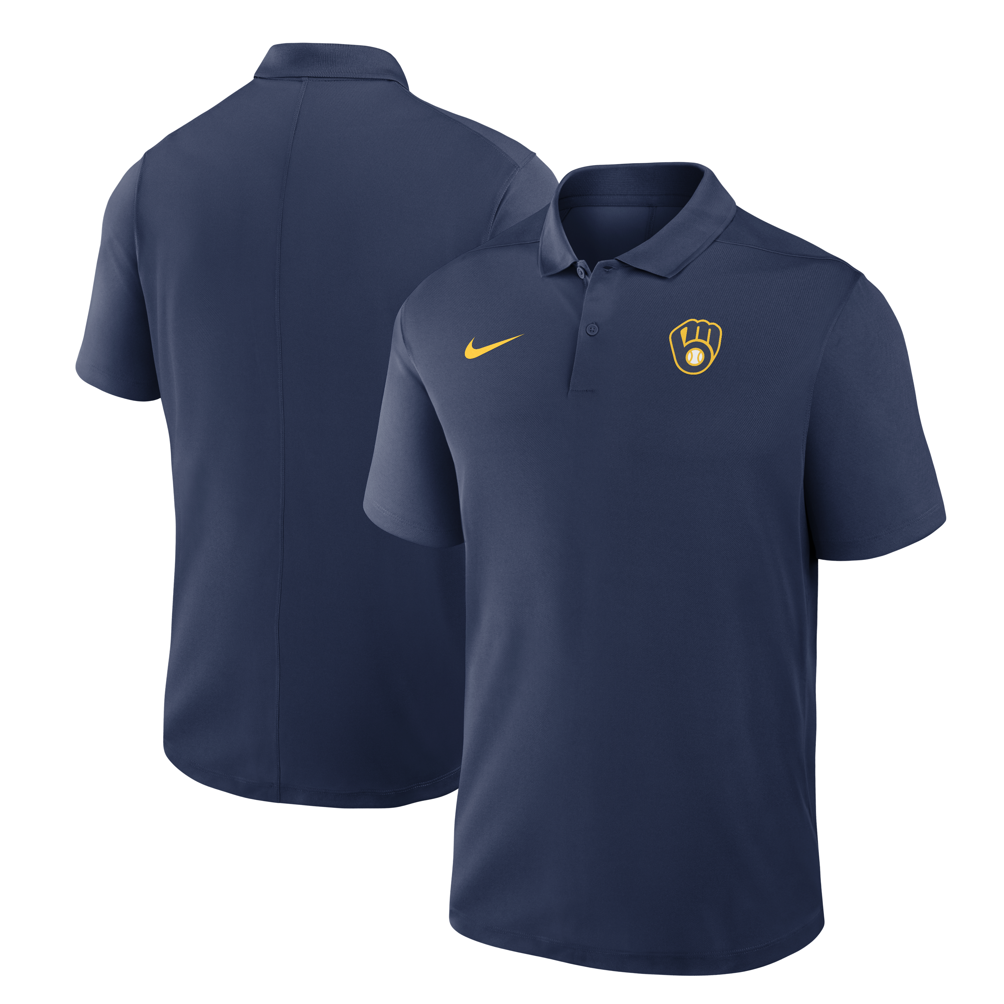 Polo Nike Dri-FIT Victory bleu marine pour homme, Milwaukee Brewers