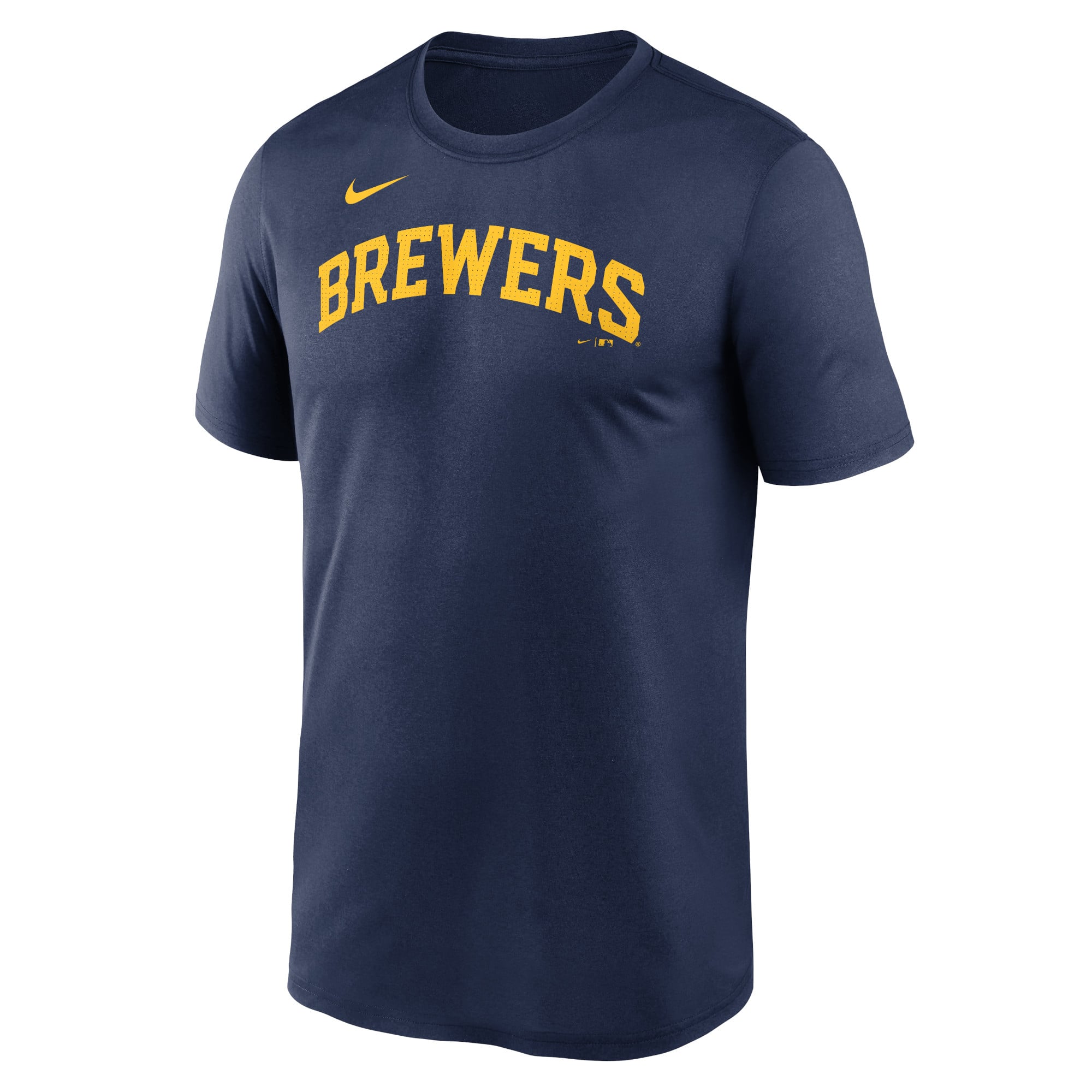 T-shirt Nike pour homme, bleu marine, Milwaukee Brewers Legend Fuse Wordmark