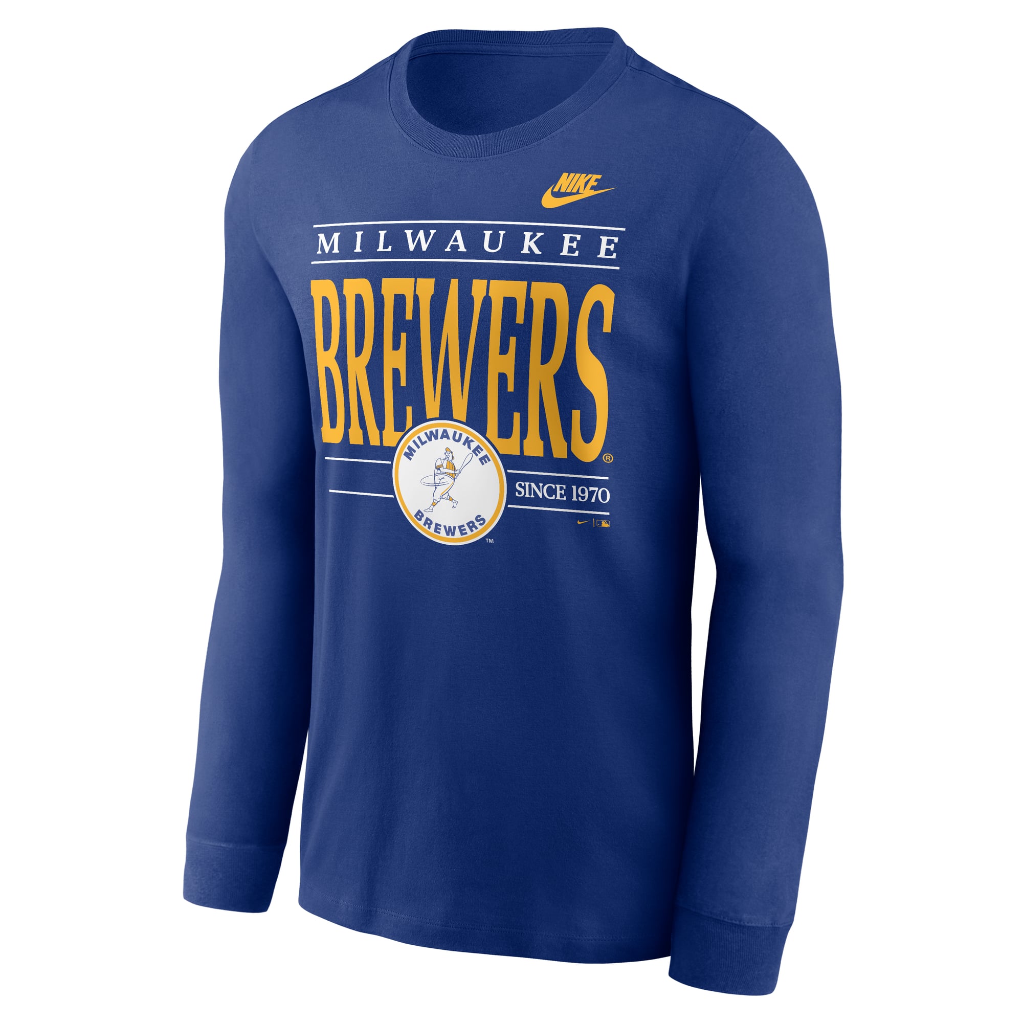 Men's Nike Royal Milwaukee Brewers Cooperstown Graphic Long Sleeve T-Shirt