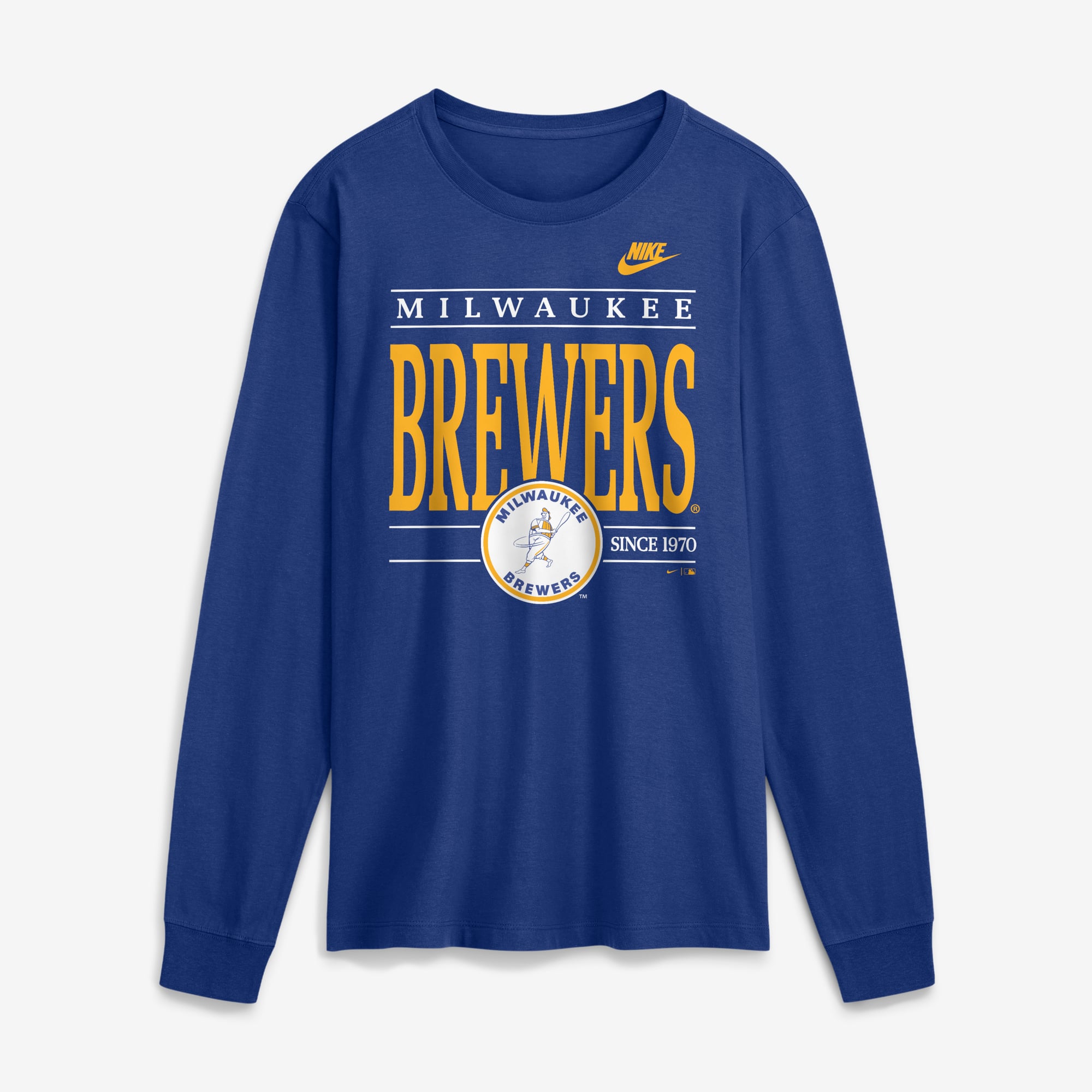 Men's Nike Royal Milwaukee Brewers Cooperstown Graphic Long Sleeve T-Shirt