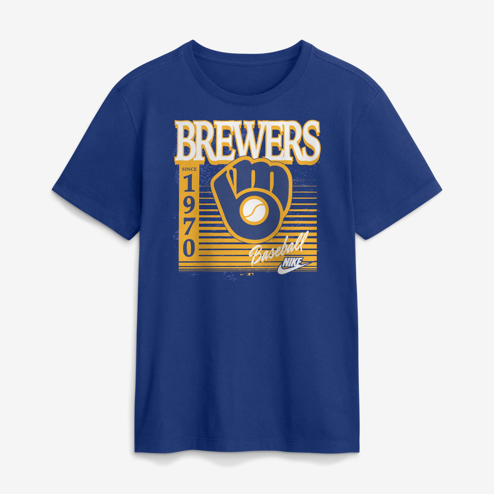 T-shirt homme Nike Royal Milwaukee Brewers avec logo Cooperstown