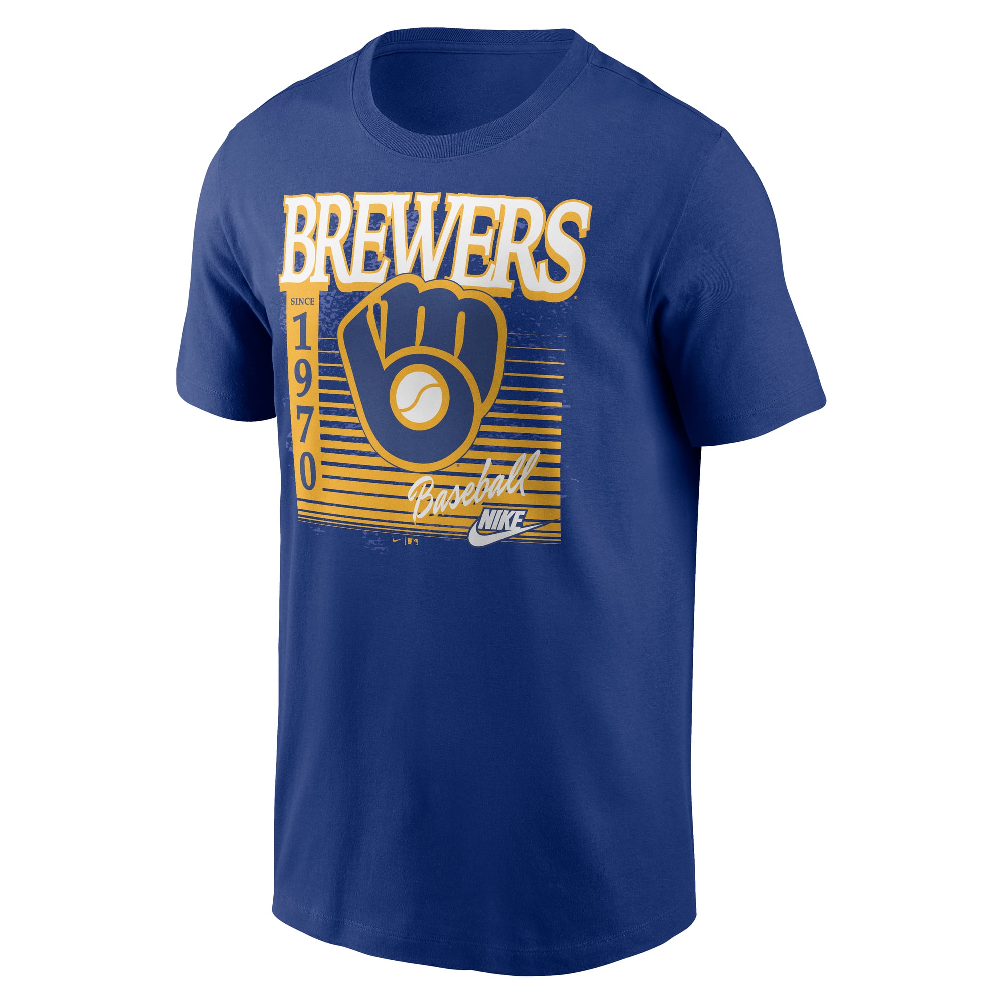 T-shirt homme Nike Royal Milwaukee Brewers avec logo Cooperstown