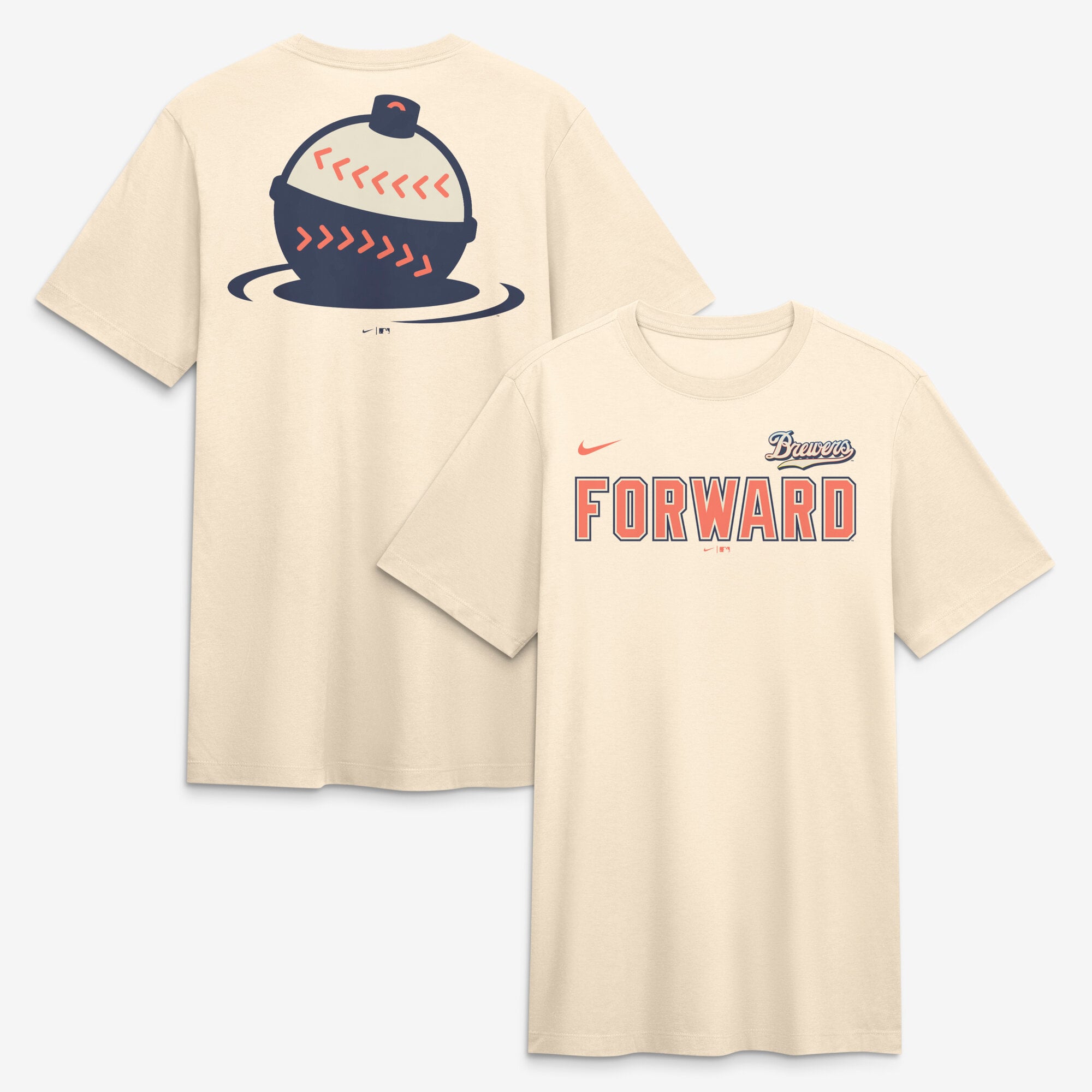 Men's Nike Tan Milwaukee Brewers City Connect Legacy Tri-Blend T-Shirt