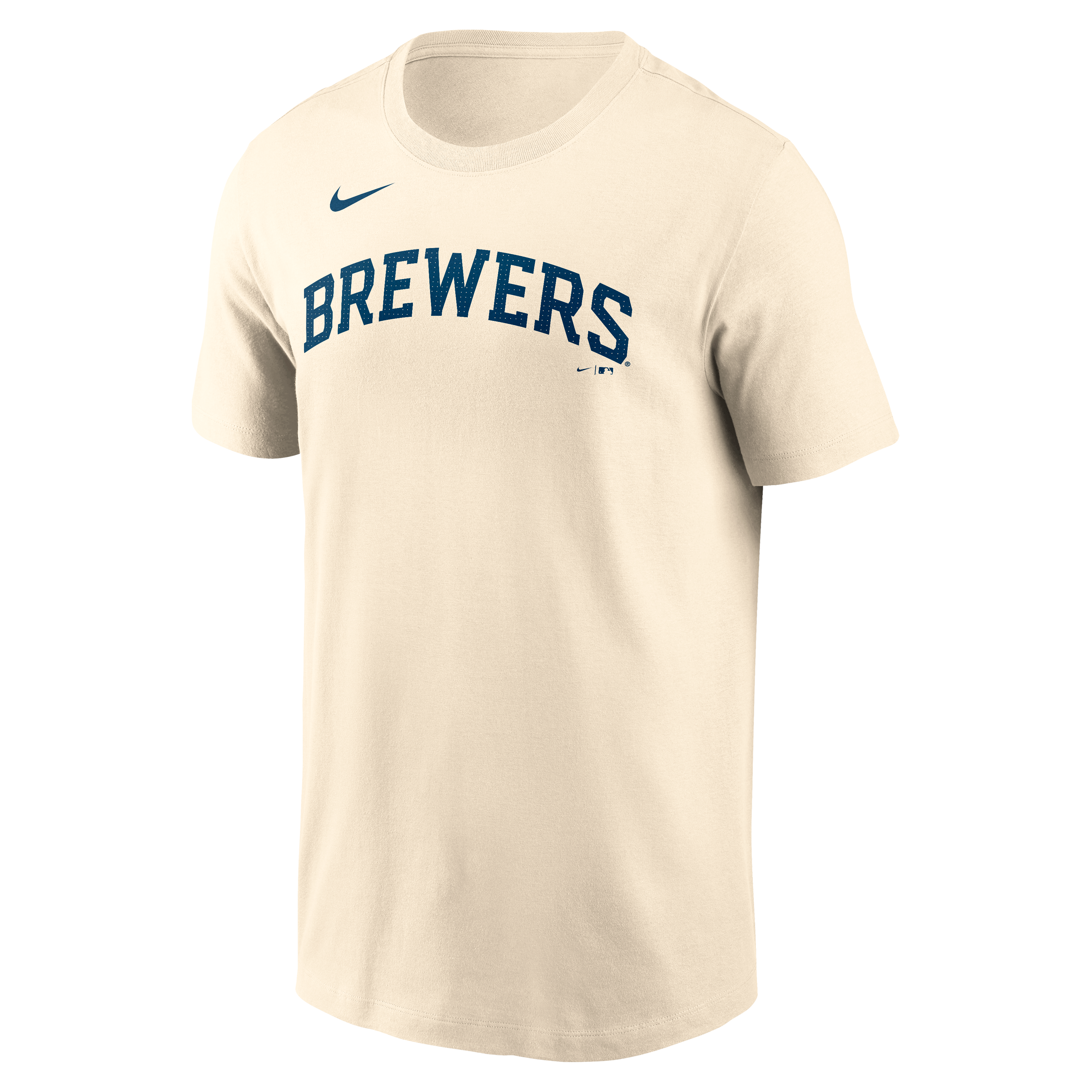 Men's Nike Tan Milwaukee Brewers Fuse Wordmark T-Shirt