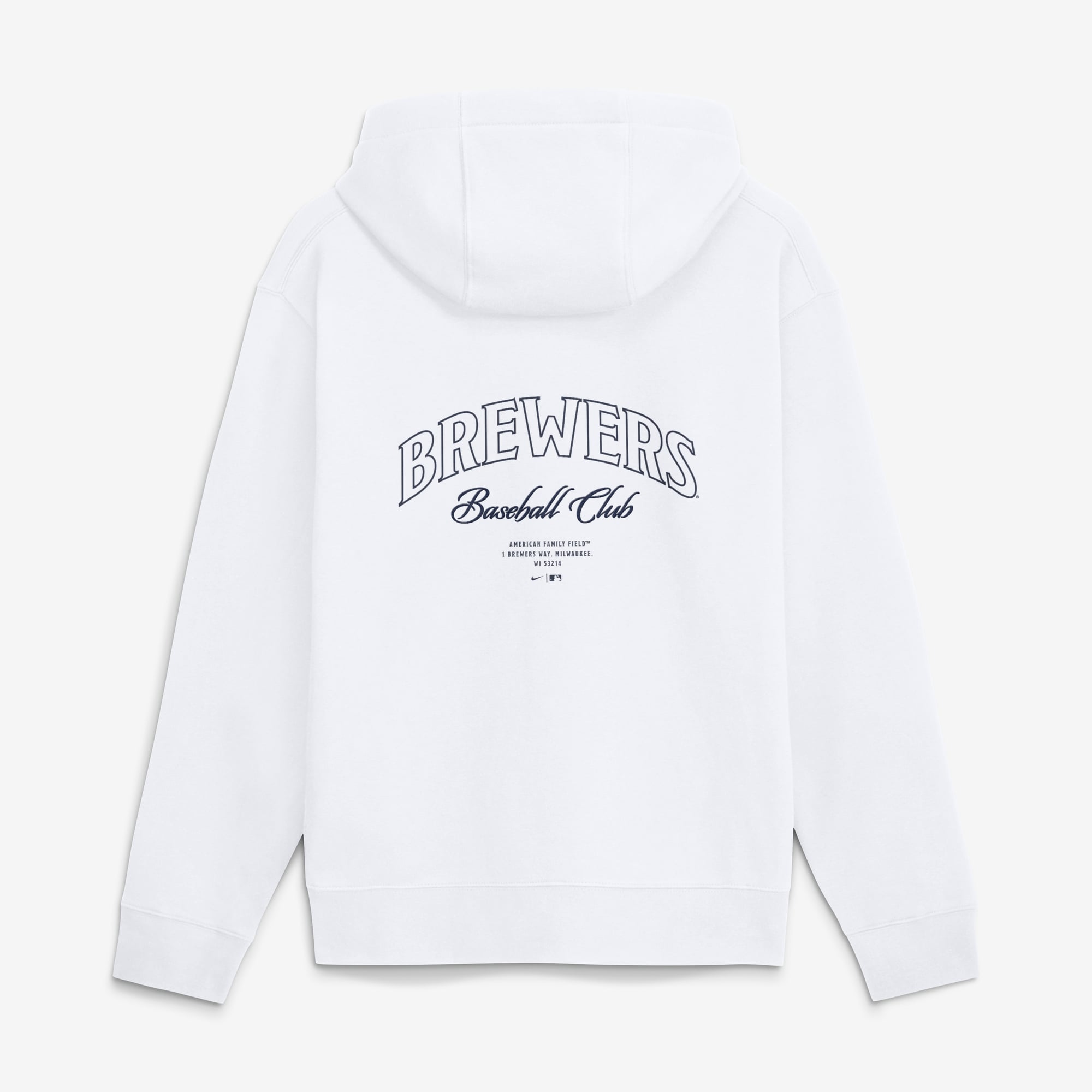 Men's Nike White Milwaukee Brewers Minimal Club Fleece Hoodie