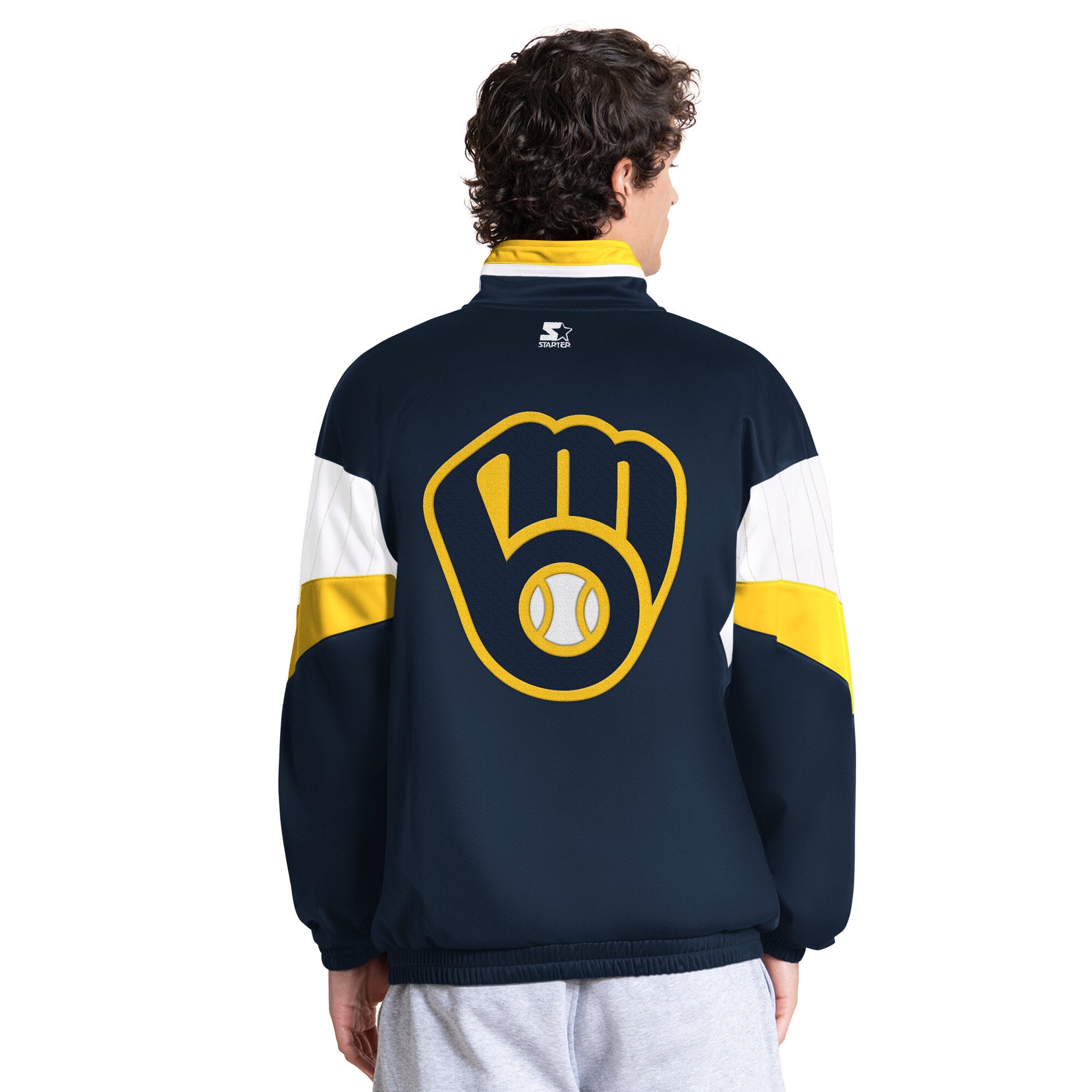 Veste de survêtement zippée Starter Navy Milwaukee Brewers Legacy pour homme