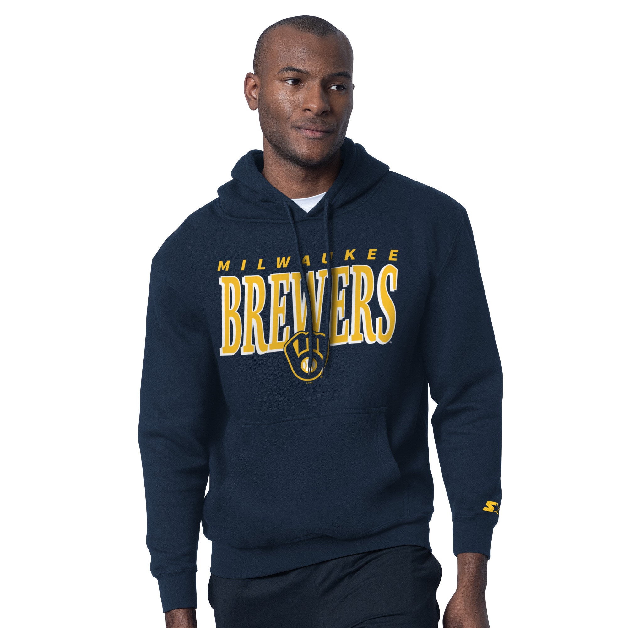 Pack sweat à capuche et t-shirt Starter bleu marine avec logo des Milwaukee Brewers pour homme