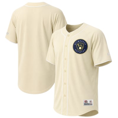 Milwaukee Brewers Stitches Fashion Jersey - Cream
