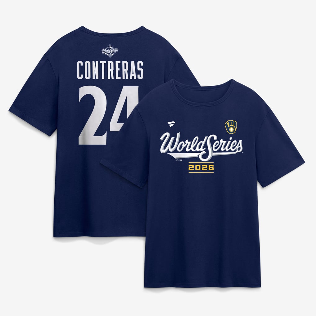 Men's William Contreras Navy Milwaukee Brewers 2026 World Series Name ...