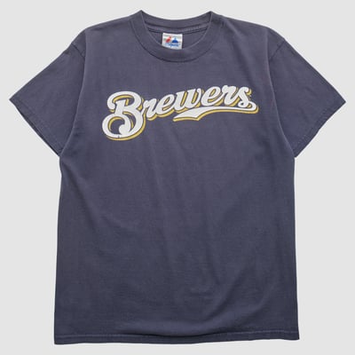 Milwaukee Brewers Majestic 2000s T-shirt - Navy - S by Fanatics Real Vintage