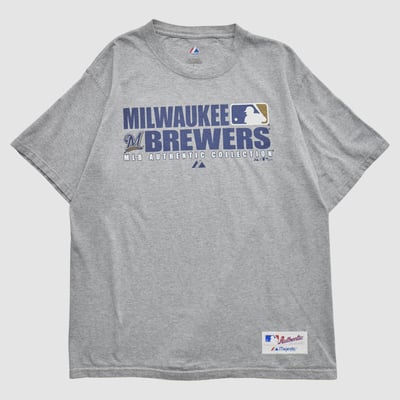 Milwaukee Brewers Majestic 2008 T-shirt - Heather Gray - M by Fanatics Real Vintage