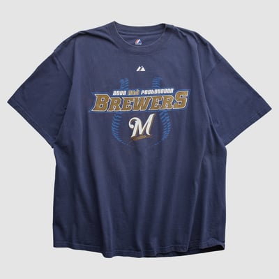 Milwaukee Brewers Majestic 2008 T-shirt - Navy - 2XL by Fanatics Real Vintage