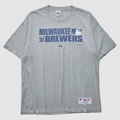 Milwaukee Brewers Majestic 2010s T-shirt - Heather Gray - XL by Fanatics Real Vintage