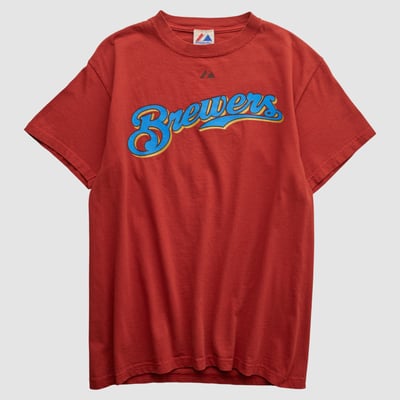 Milwaukee Brewers Majestic 2010s T-shirt - Red - S by Fanatics Real Vintage