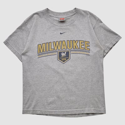 Milwaukee Brewers Nike 2000s T-shirt - Heather Gray - XS by Fanatics Real Vintage