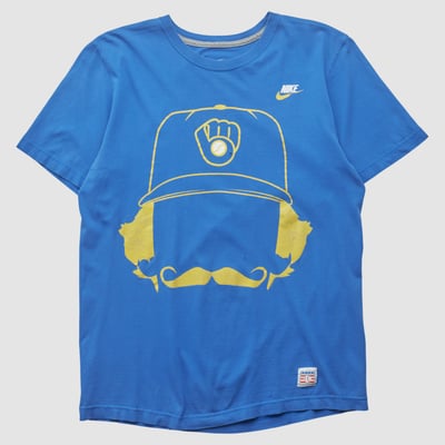 Milwaukee Brewers Nike 2010s T-shirt - Blue - S by Fanatics Real Vintage