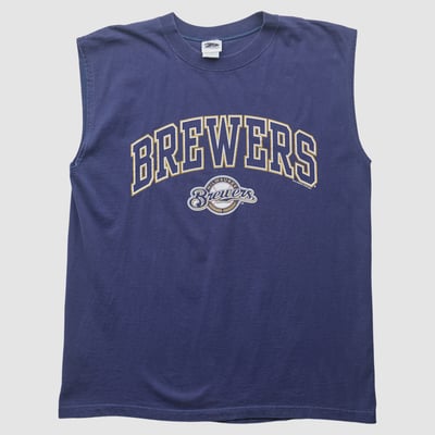 Milwaukee Brewers Pro Edge 2000s Tank - Navy - L by Fanatics Real Vintage