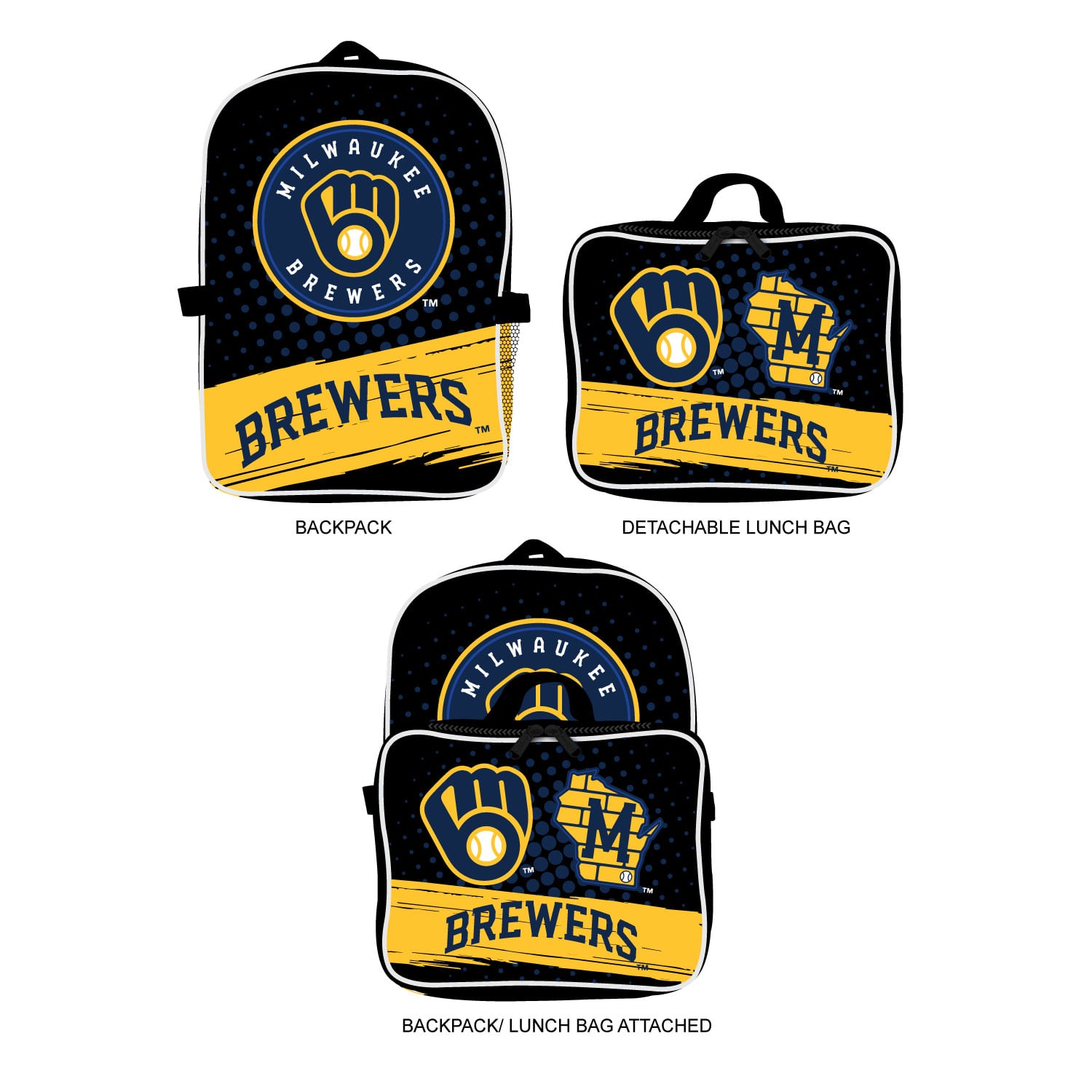 Ensemble sac à dos et boîte à lunch MOJO Milwaukee Brewers (2 pièces)