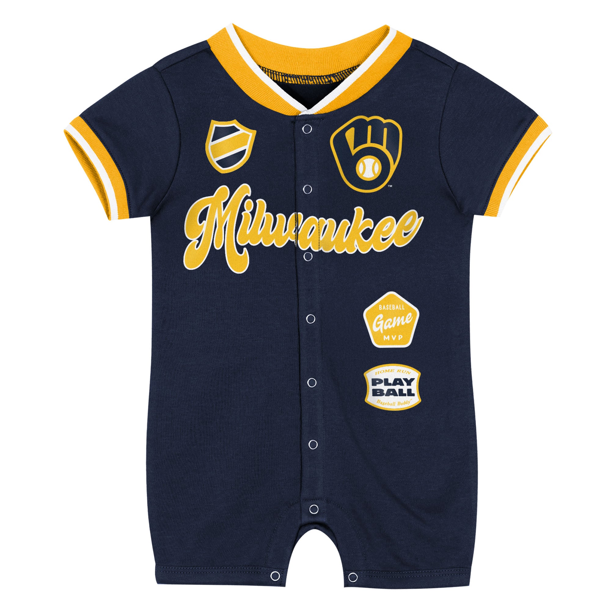 Grenouillère Outerstuff bleu marine Milwaukee Brewers pour nouveau-né