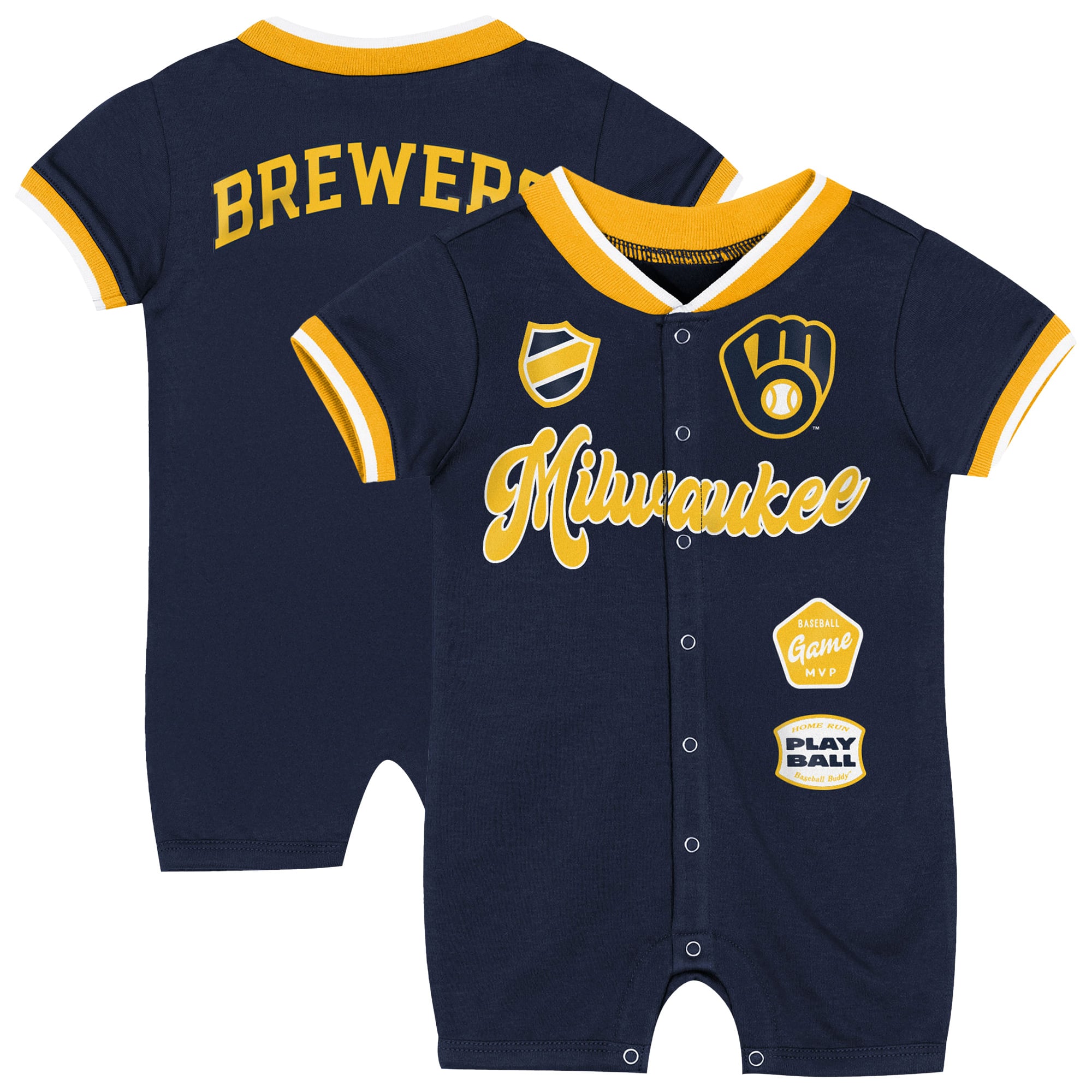 Grenouillère Outerstuff bleu marine Milwaukee Brewers pour nouveau-né