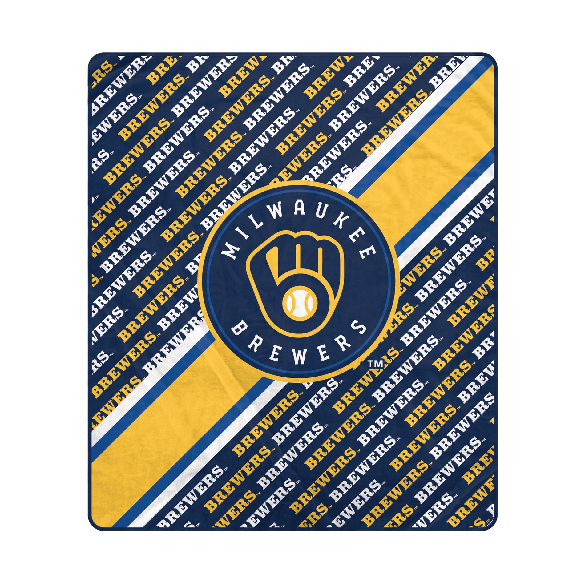 Couverture ultra douce Pegasus Milwaukee Brewers 60" x 70" (diagonale) avec logo et doublure