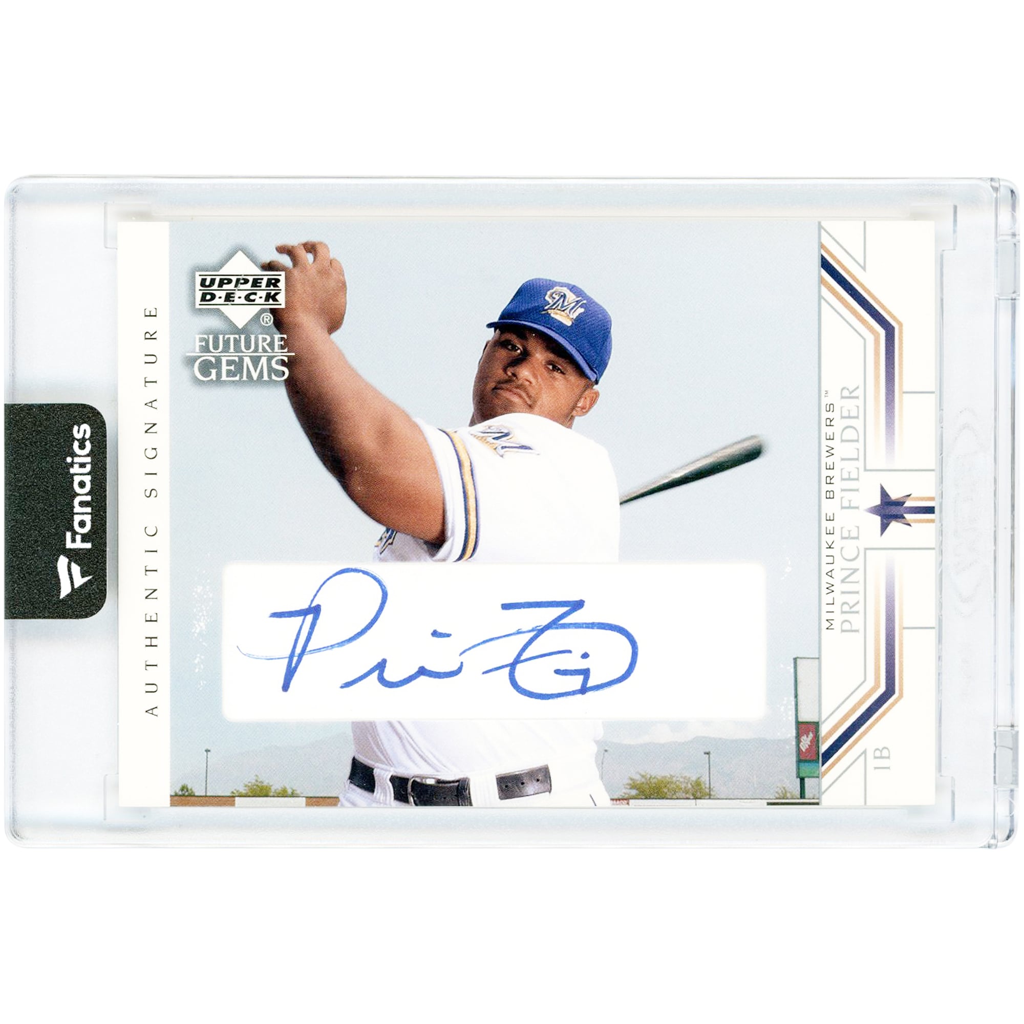 Prince Fielder Milwaukee Brewers Autographed 2002 Upper Deck Future Gems #92 Rookie Card