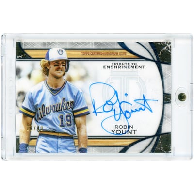 Robin Yount Milwaukee Brewers Autographed 2019 Topps Tribute Tribute to Enshrinement #HOF-RY #16/40 Card