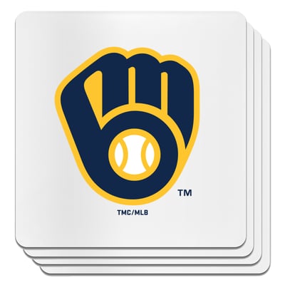 Milwaukee Brewers The Memory Company Square Ceramic Coaster Set